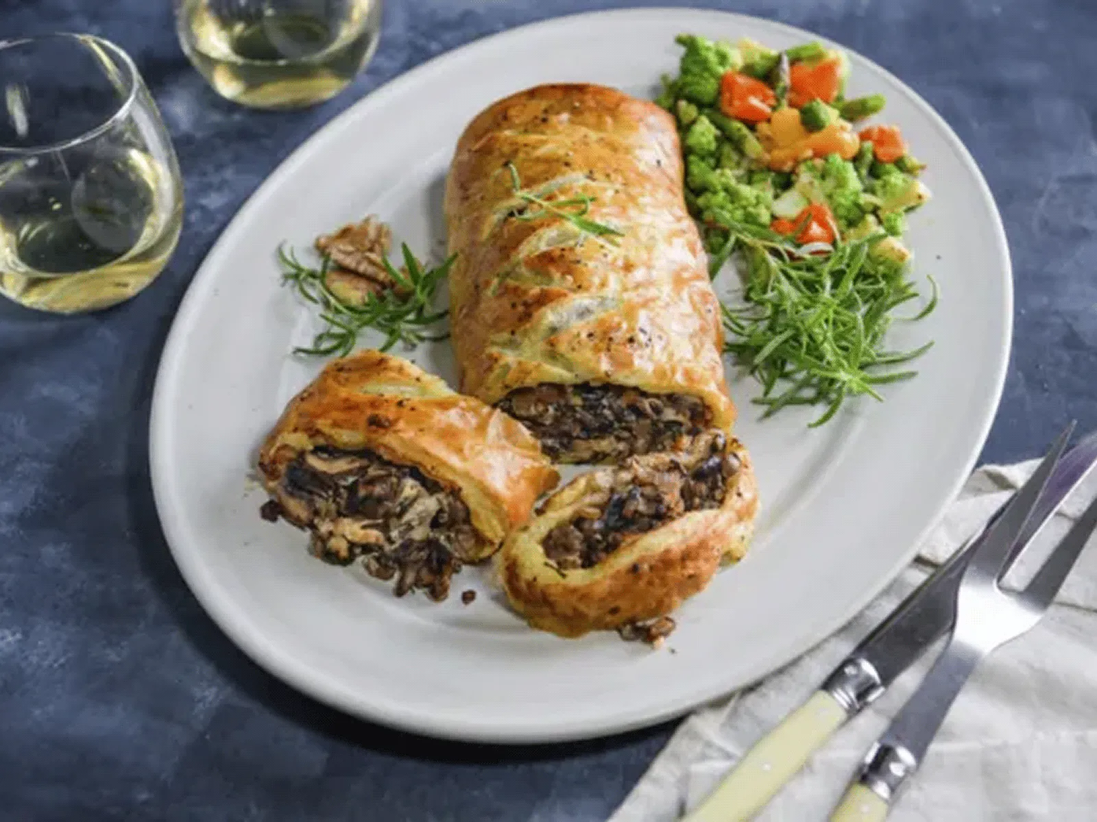 Vegetarian Mushroom Wellington with Spinach & Feta