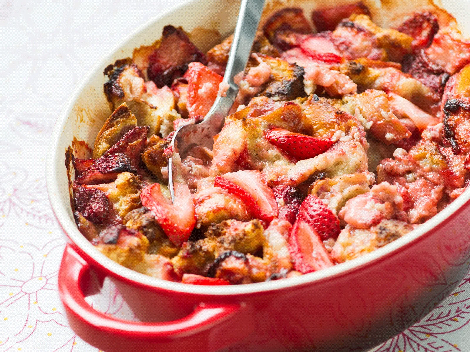 Strawberry Bread Pudding