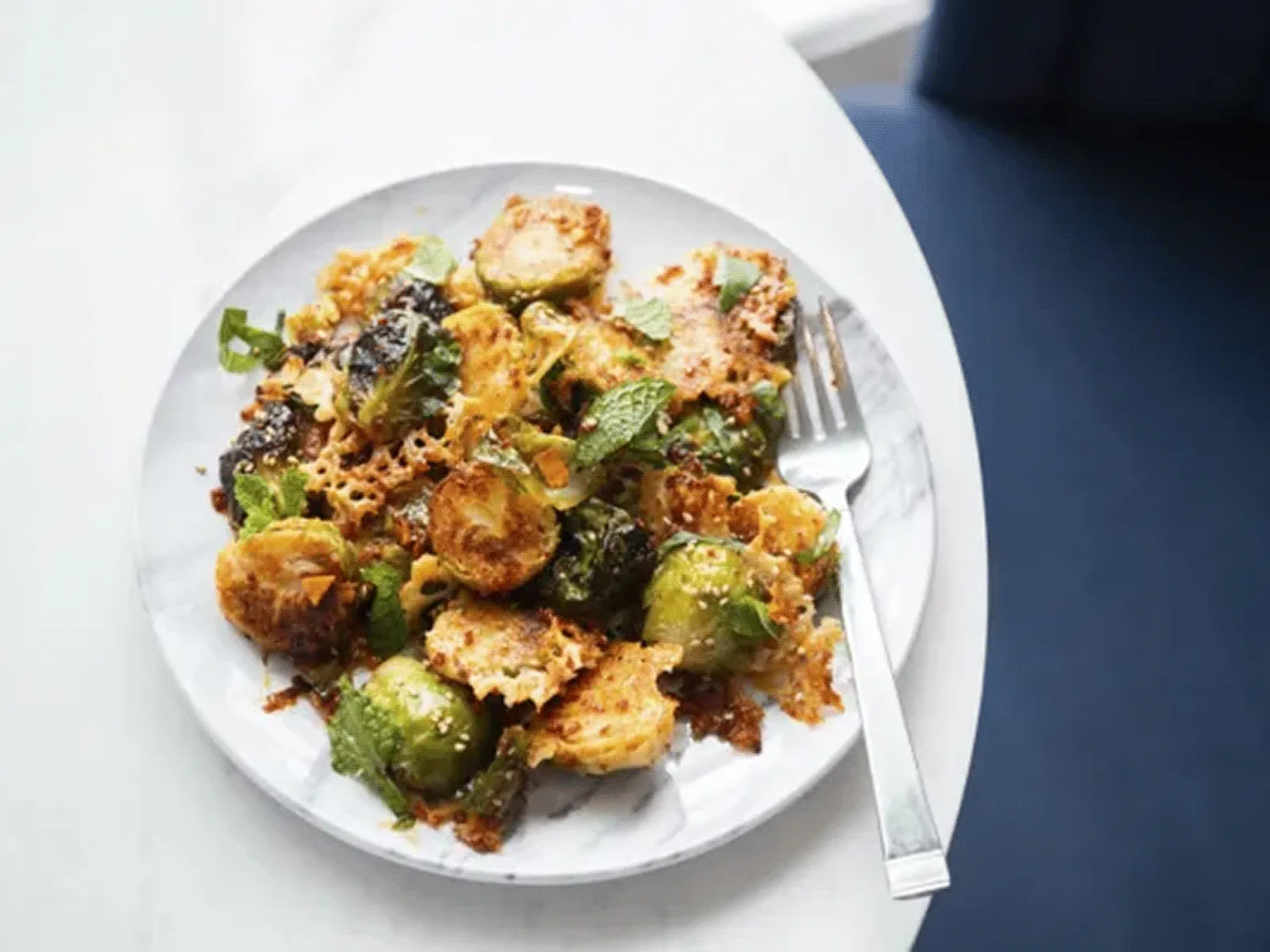 Steam Oven Crispy Parmesan Brussels Sprouts Bark