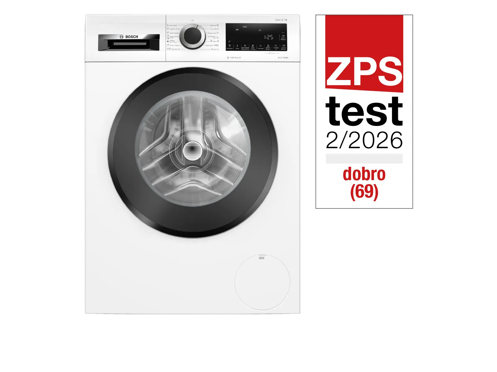 Pralni stroj Bosch WGG244Z5BY Serie 6, ki je imel dober rezultat na testu ZPS.