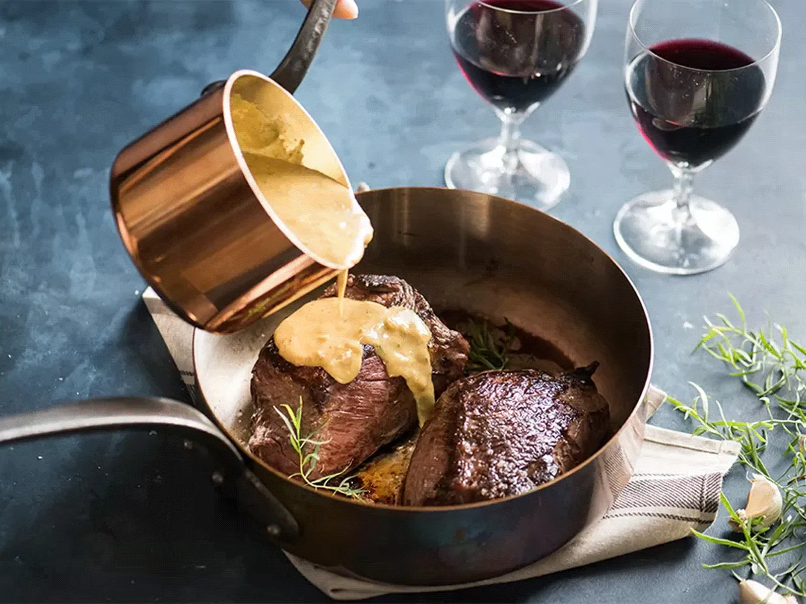 Top Sirloin Steak With White Wine Tarragon Mustard Sauce