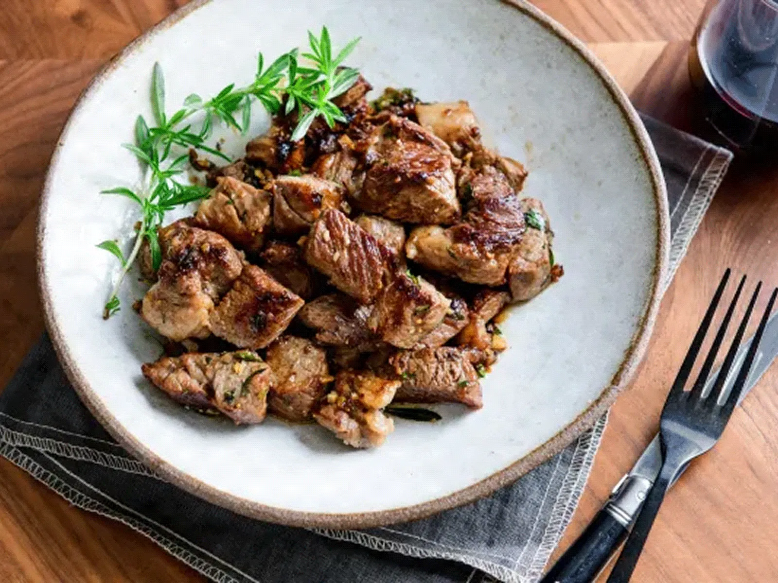 Skillet Steak Bites with Tarragon Butter