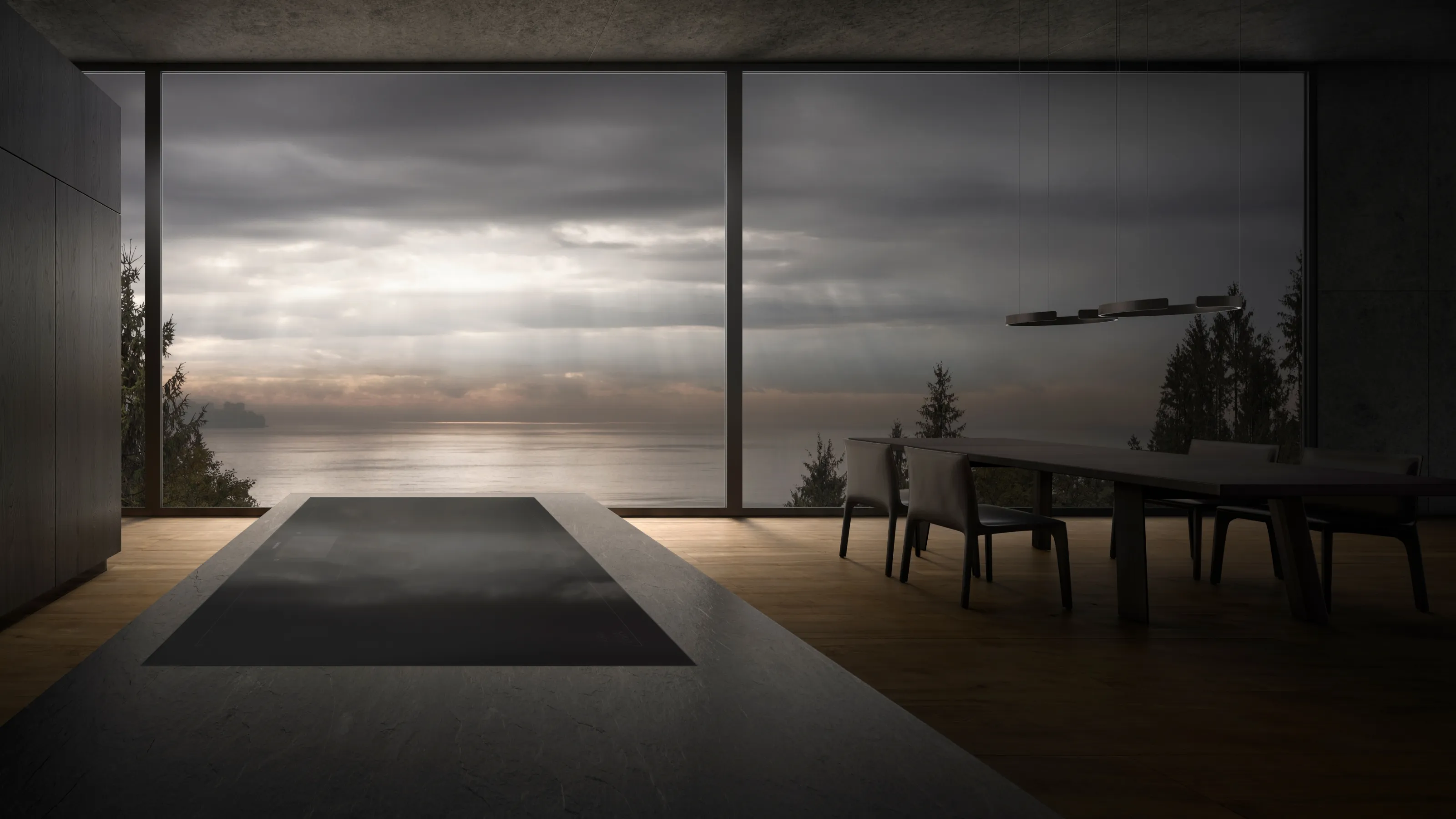 The Gaggenau full surface induction cooktop in a luxury kitchen