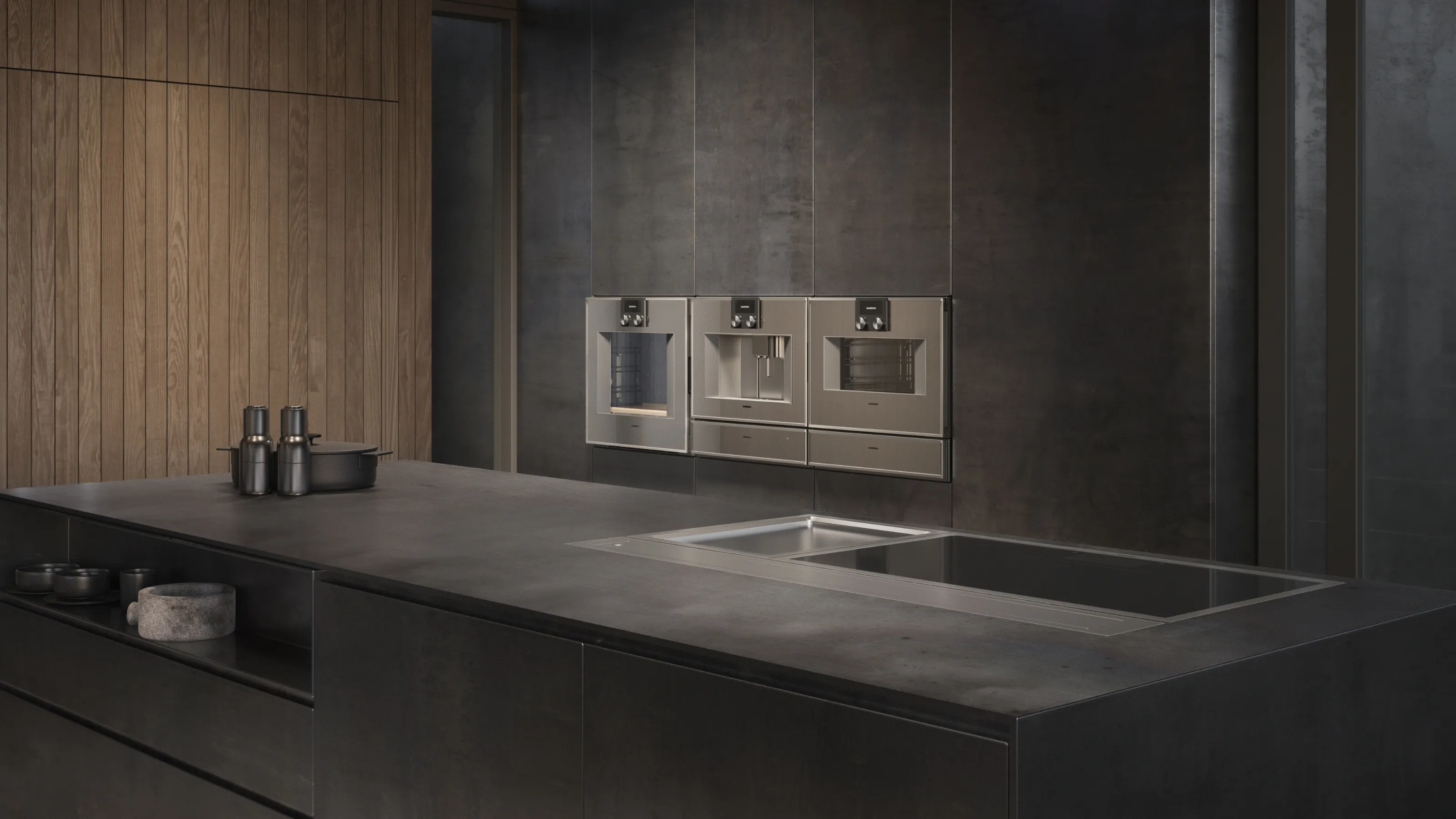 The Gaggenau full surface induction cooktop in a luxury kitchen