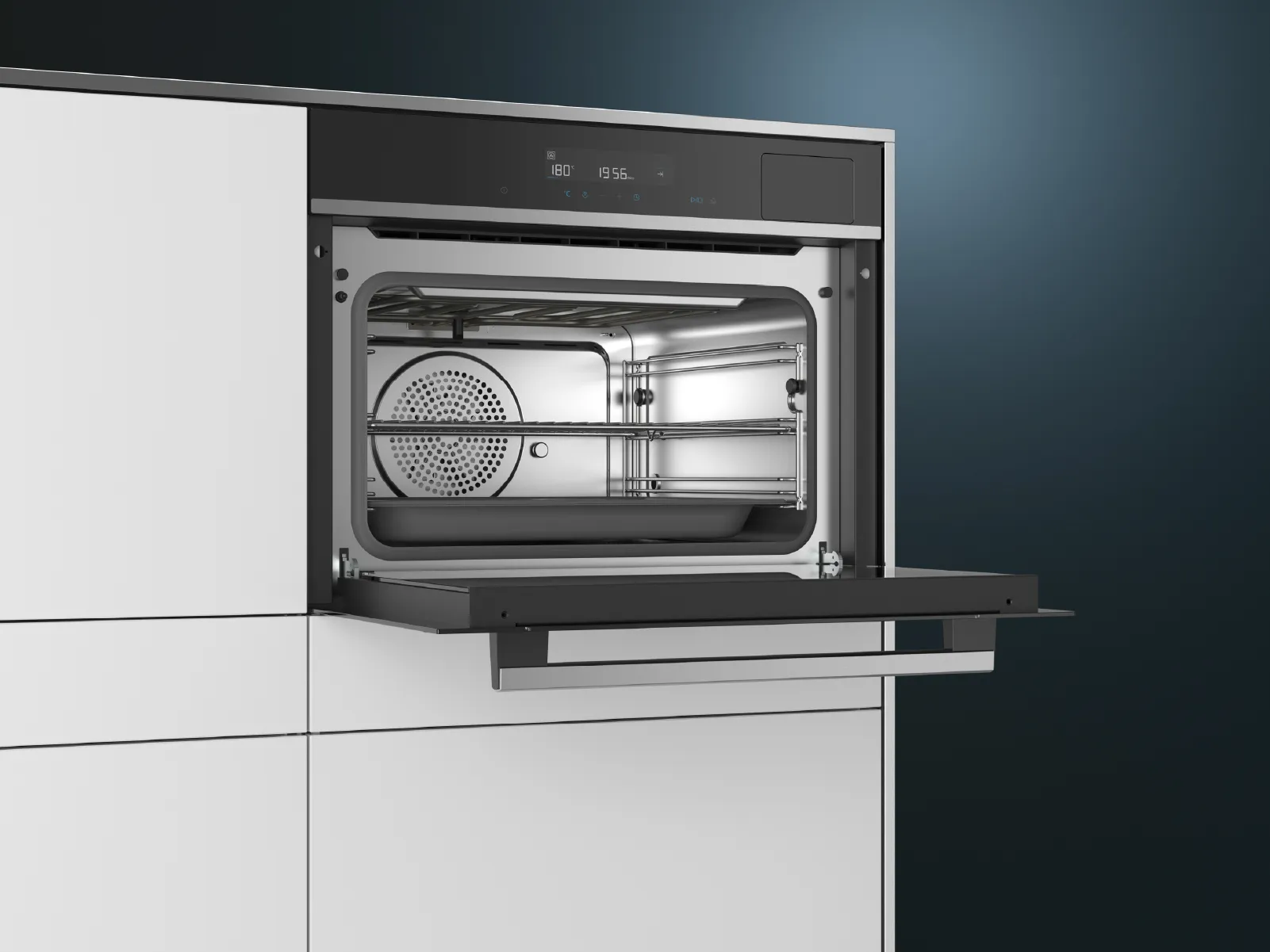 Siemens iQ300 Built-in compact oven with steam function 60 x 45 cm Stainless steel CS589ABS0H