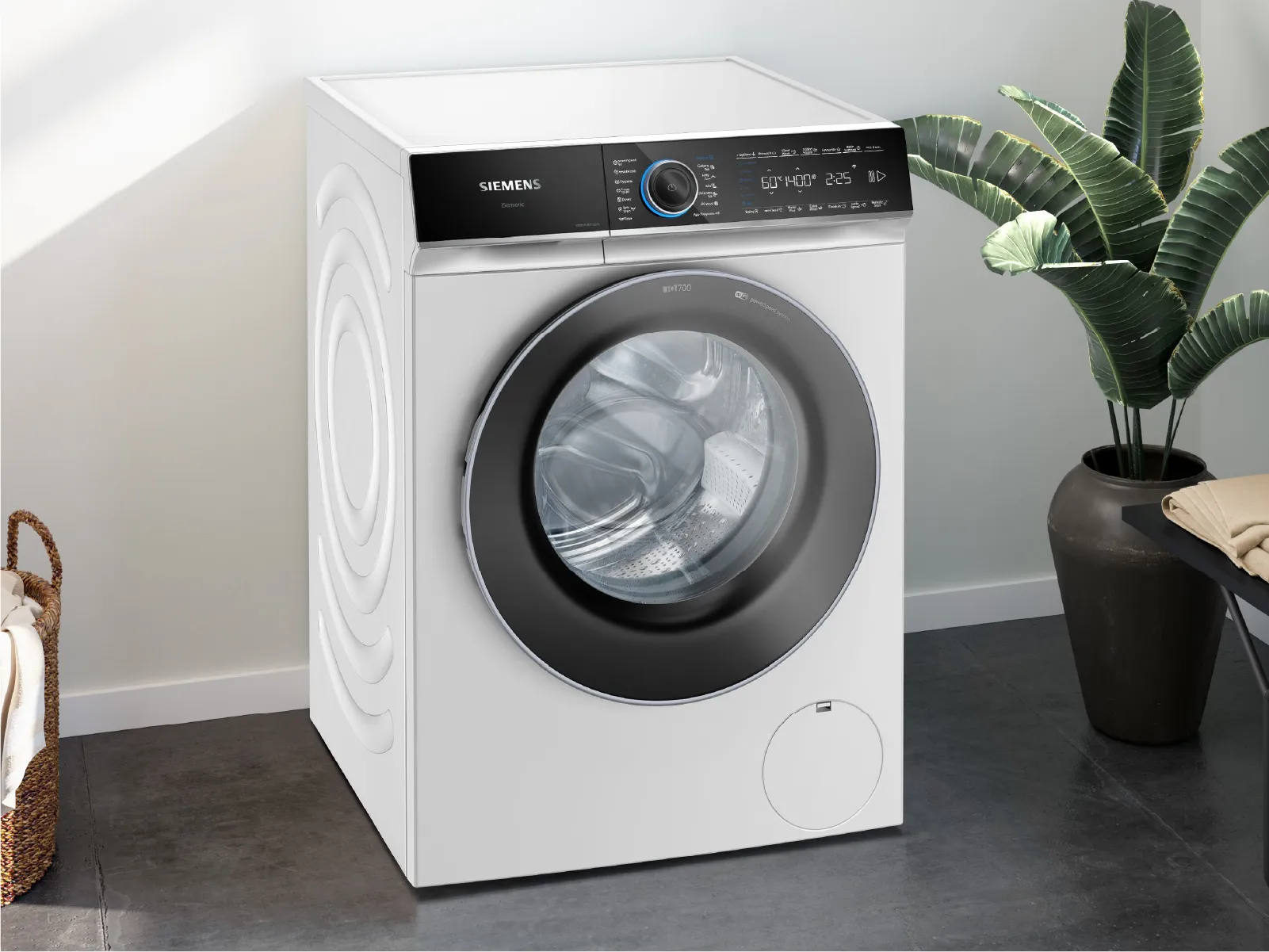 Siemens iQ700 washing machine, front loader 9 kg 1400 rpm WG44B201HK