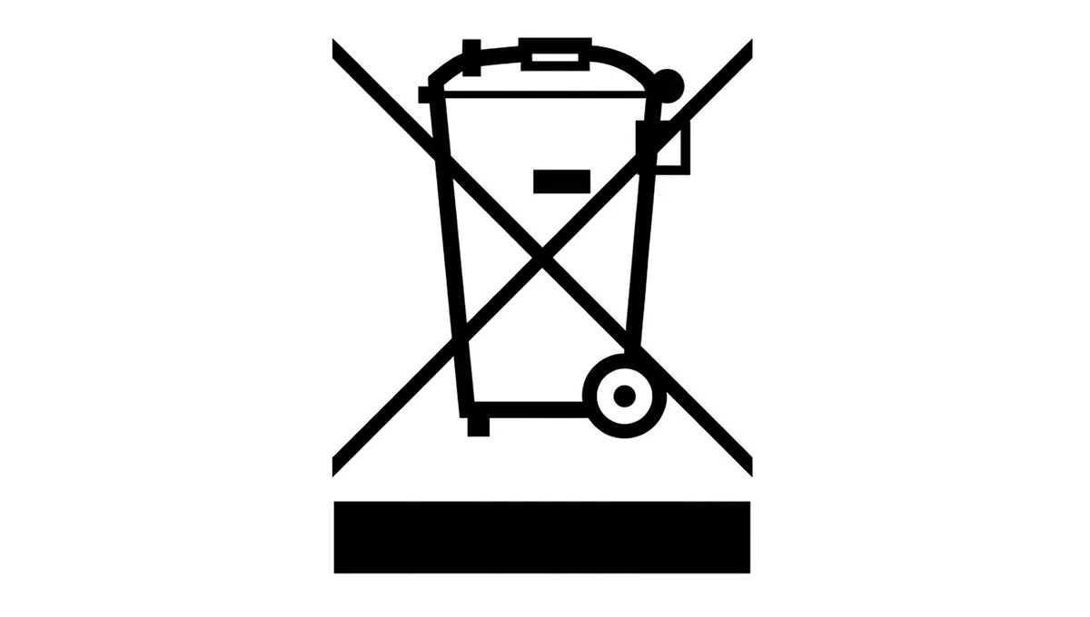 Symbol of a crossed-out wheeled trash bin indicating that waste should not be disposed of in regular trash.