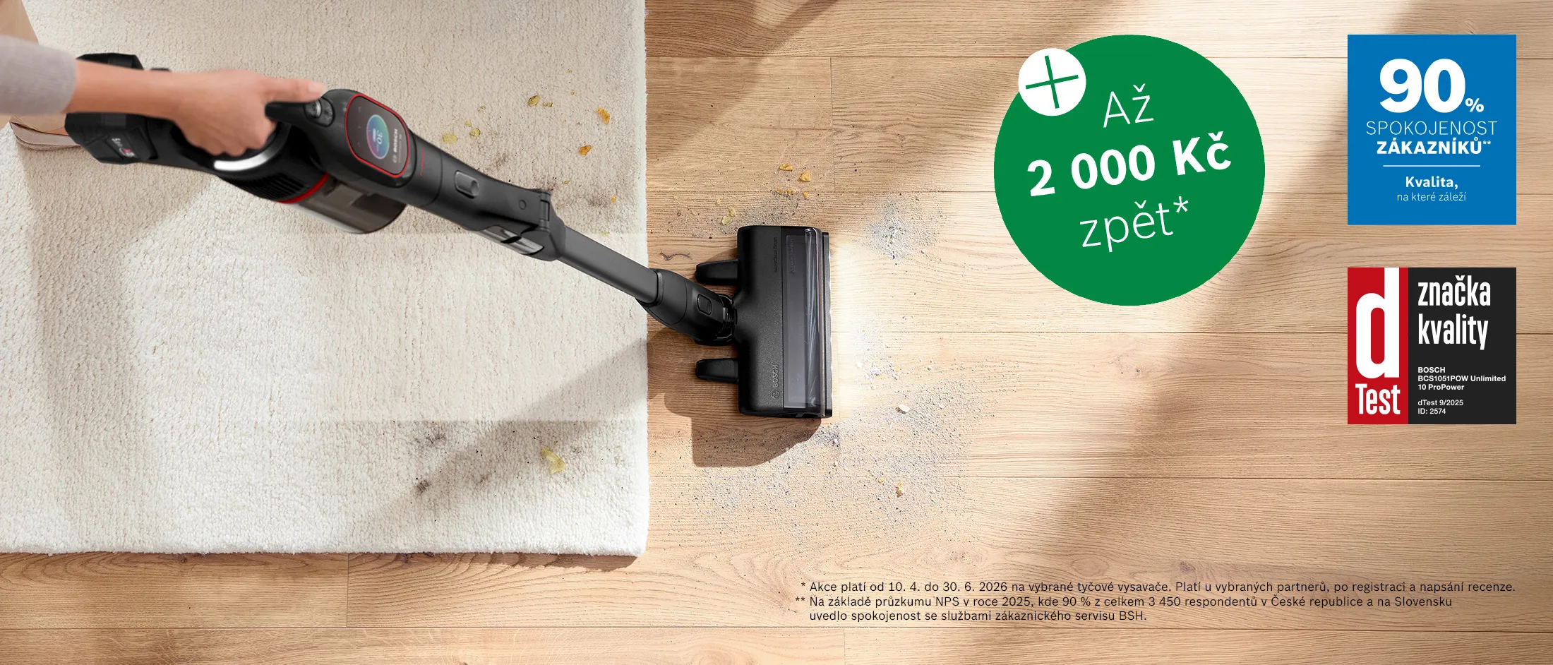 Cashback na vysavače Bosch.