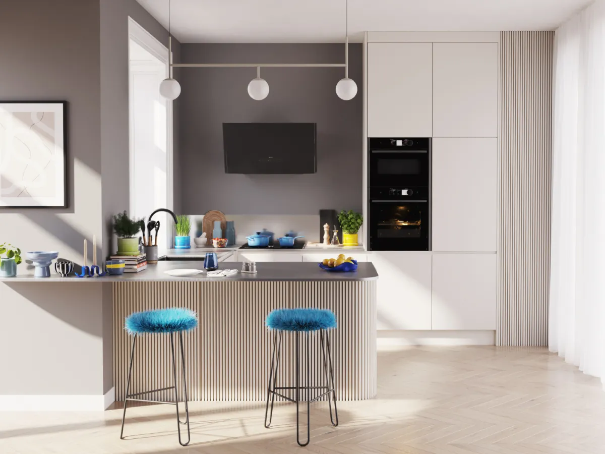Diverse people cooking and enjoying meals in a kitchen setting.