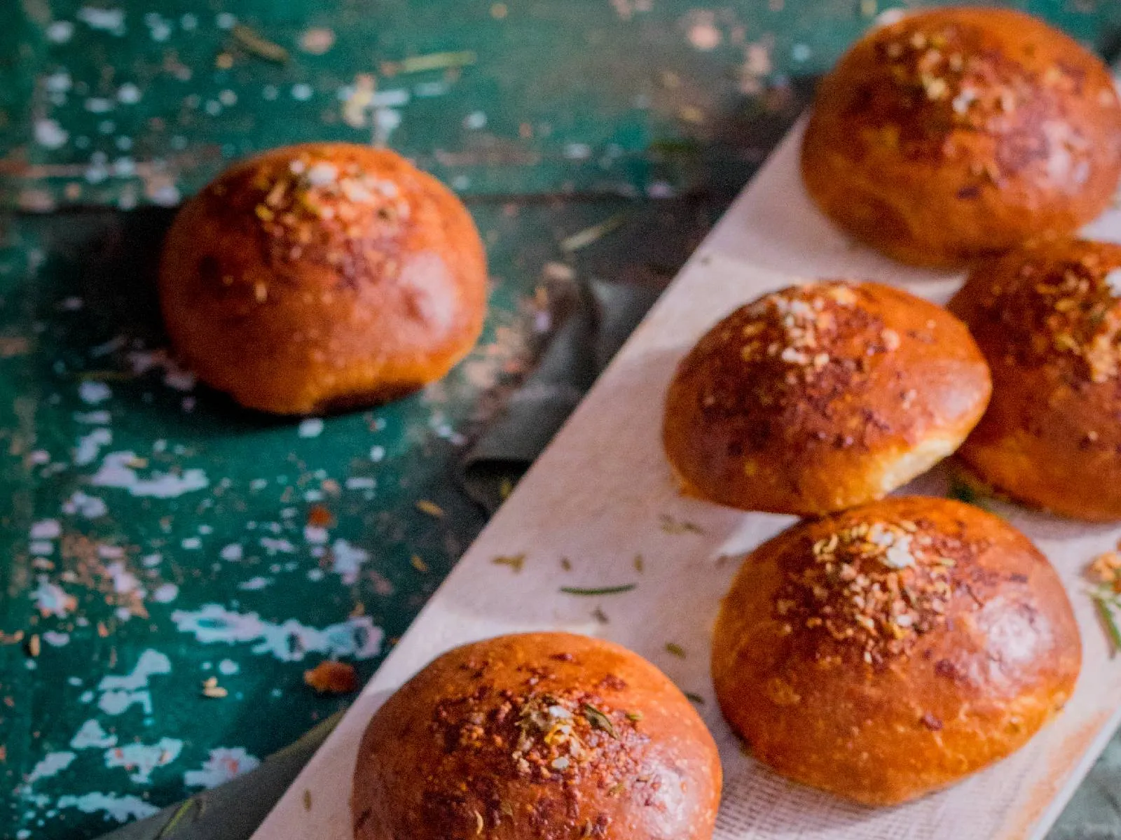 Fennel Seed and Mozzarella Melt in the middle brioche
