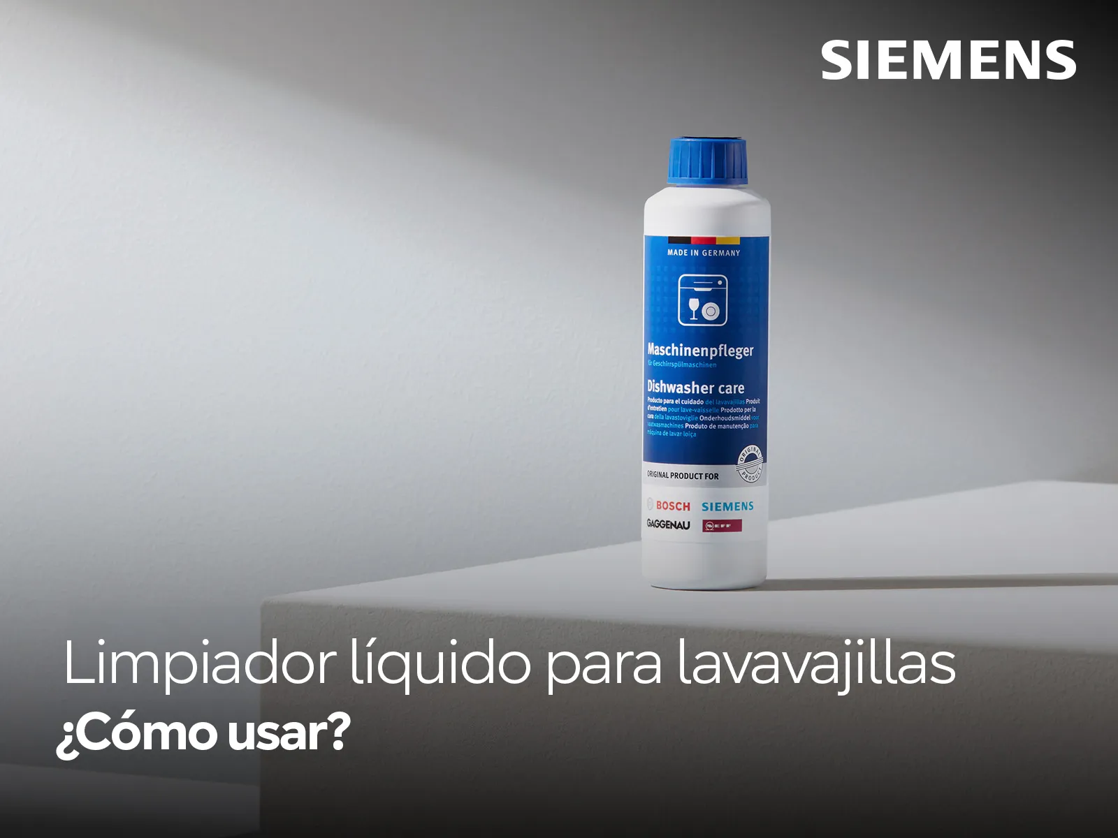 Vídeo: cómo utilizar el producto de cuidado para lavavajillas en un lavavajillas Siemens.