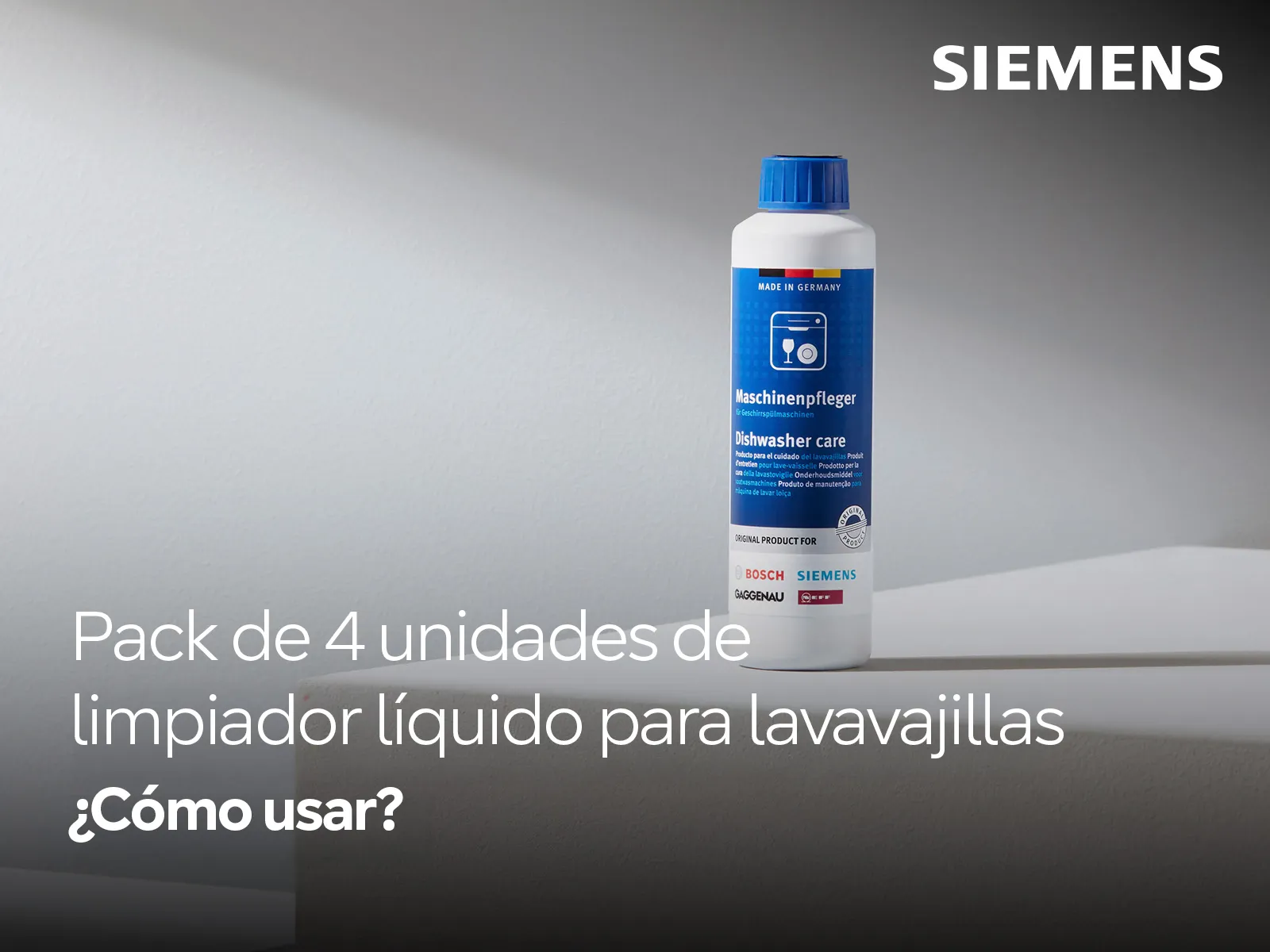 Vídeo: cómo usar el producto de cuidado para lavavajillas en un lavavajillas Siemens.