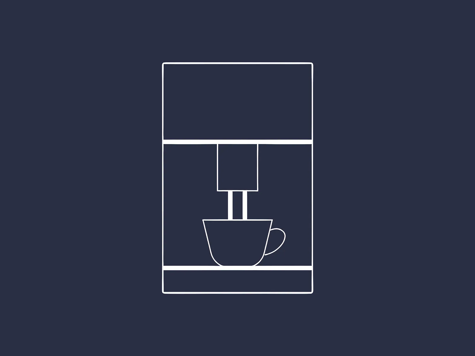 Icona minimalista di una macchina da caffè