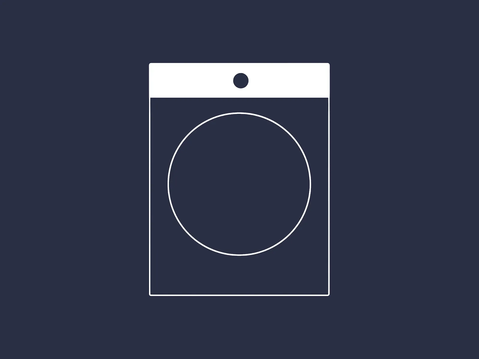 Icona minimalista di una lavatrice