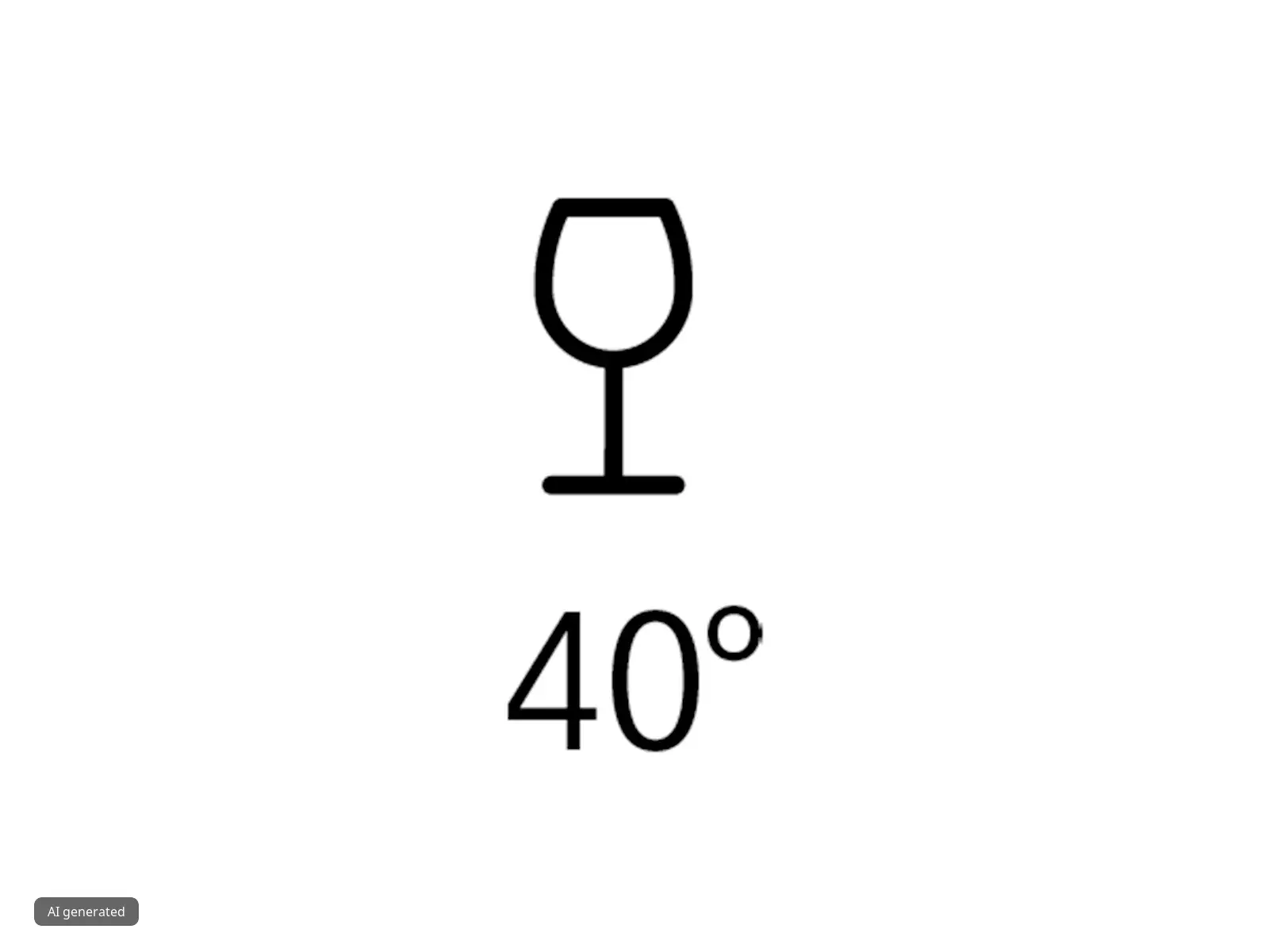 Wine glass icon with the number 40 degrees.