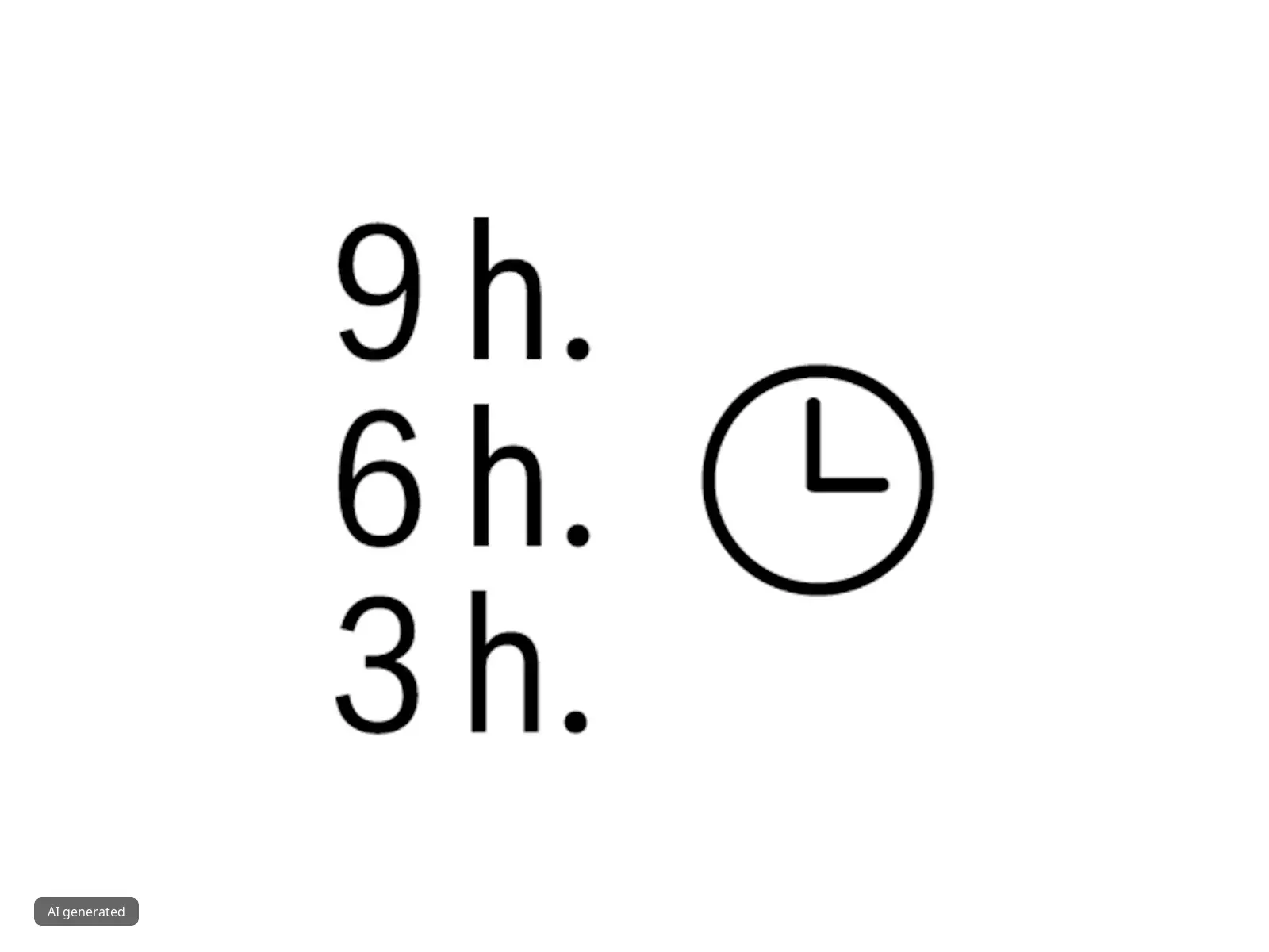 Dishwasher symbol for timer: a clock symbol with the option to finish the cycle in three, six or nine hours.