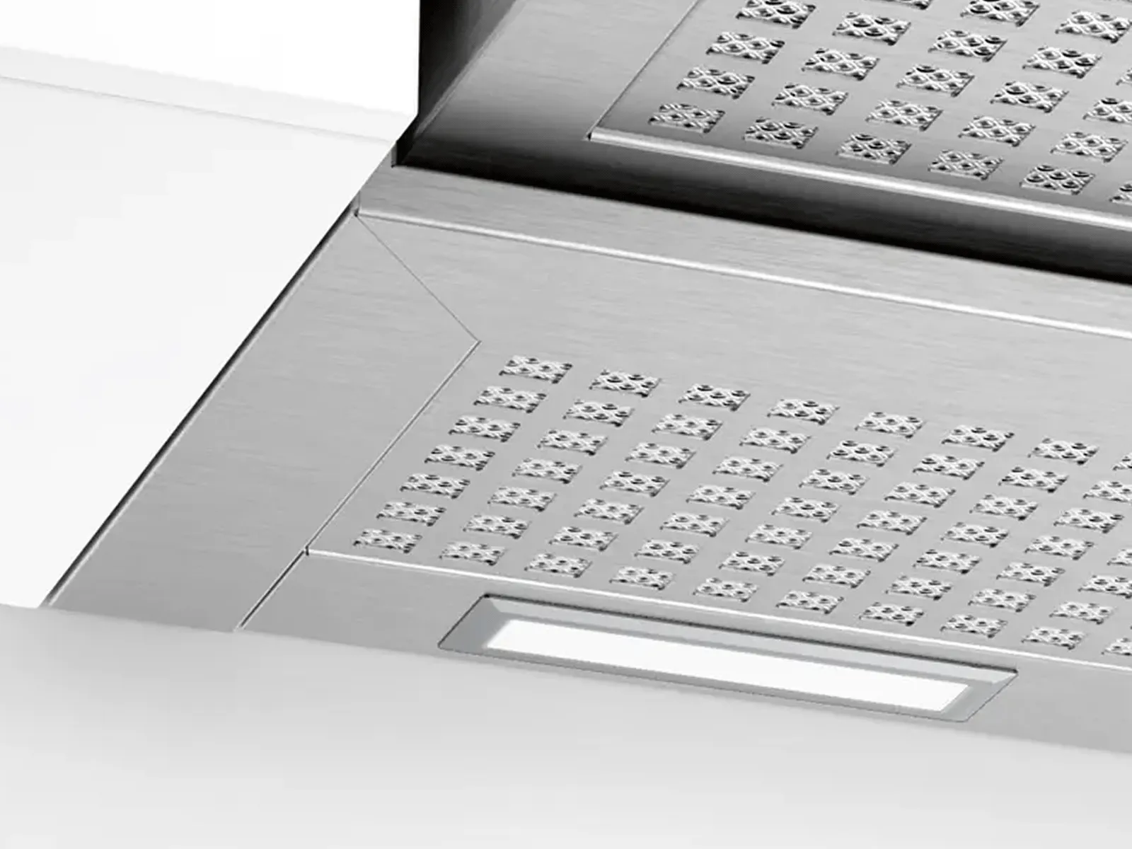 Close up of adjustable LED lighting panel for Drawer slide out Thermador hoods.