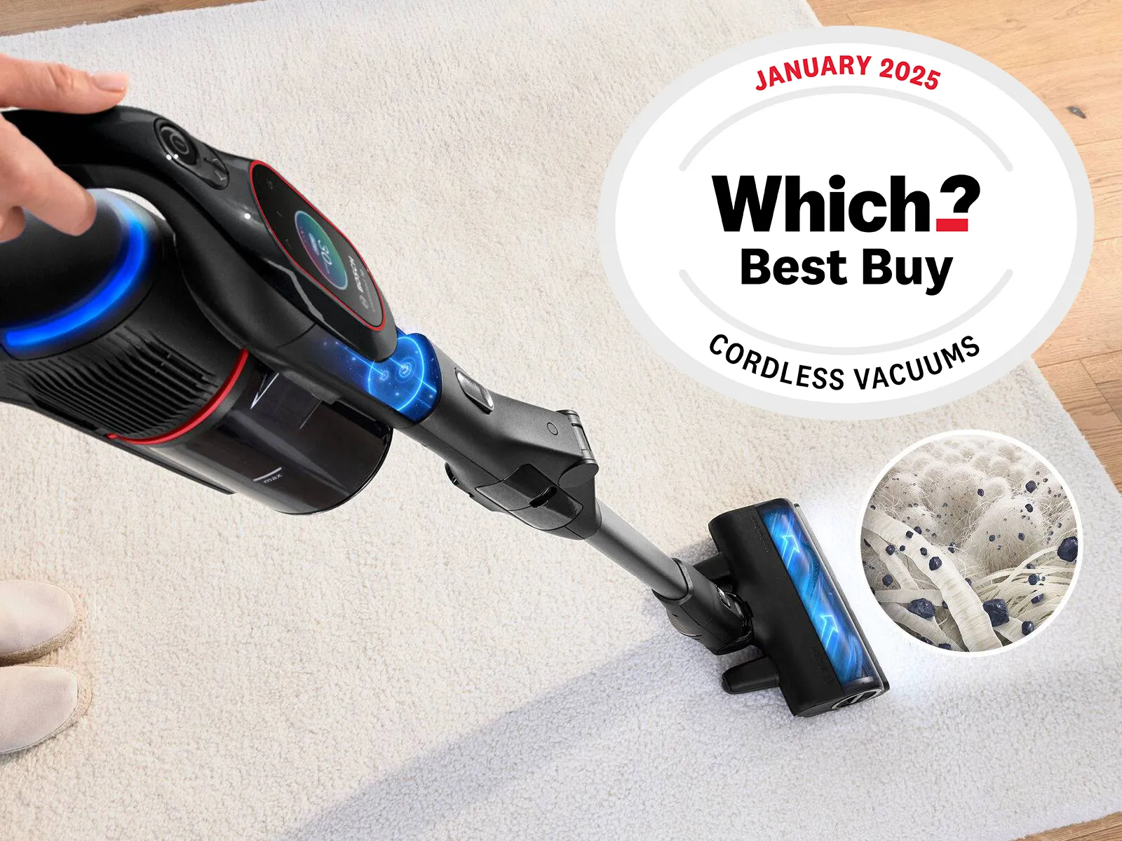 Vacuum cleaner with which badge