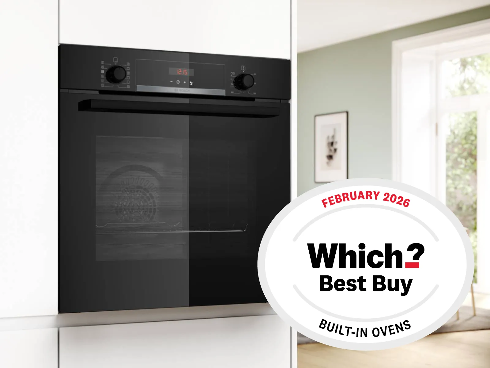 Oven with which badge overlay