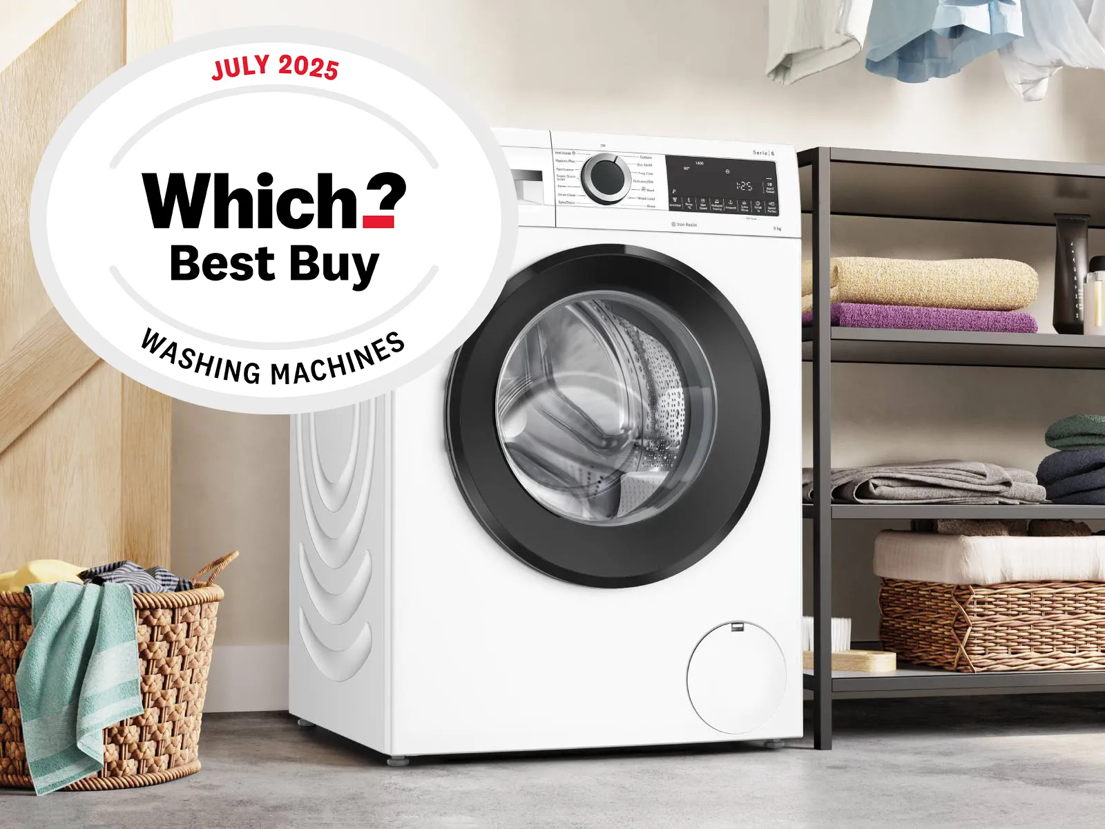 Washing machine with which badge overlay