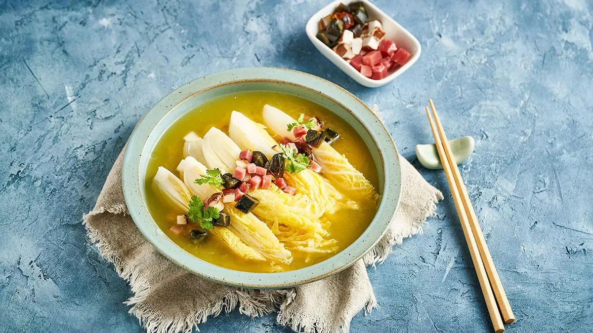 Siemens built-in steam oven to cook Braised Baby Chinese Cabbage