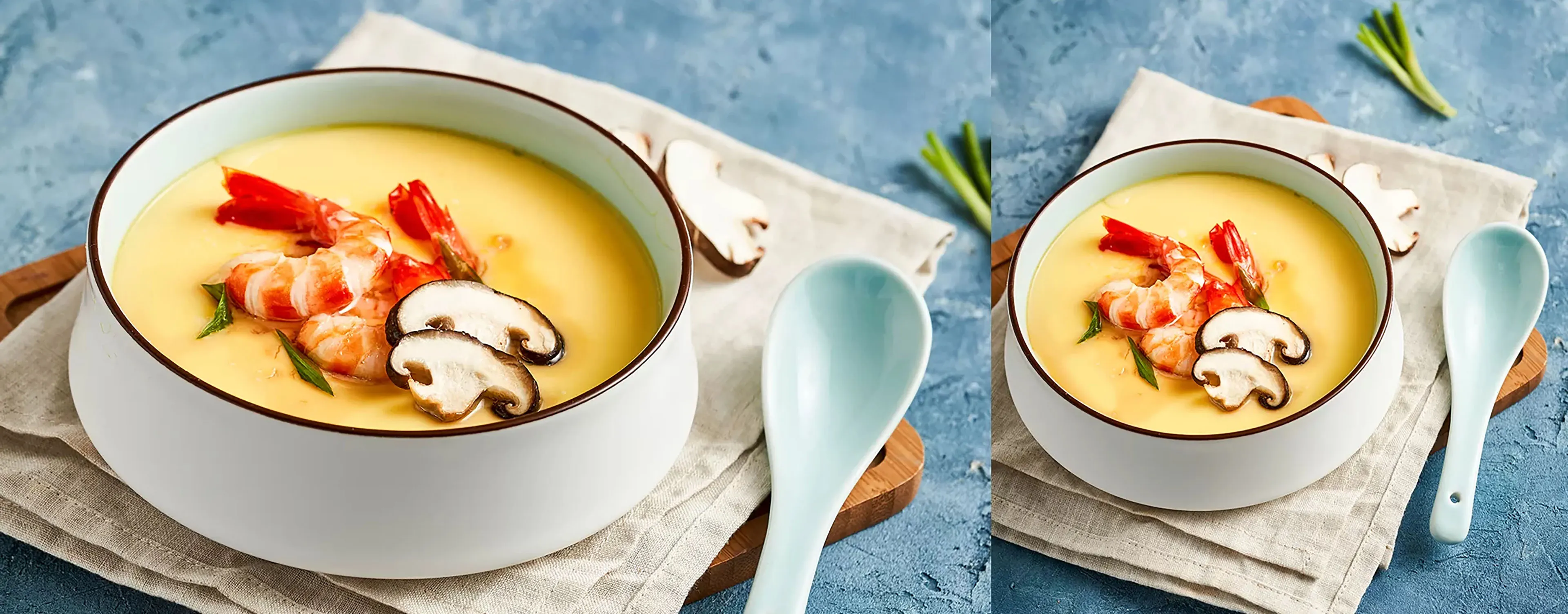 Siemens built-in steam oven to cook Steamed Egg with Shrimp and Mushroom