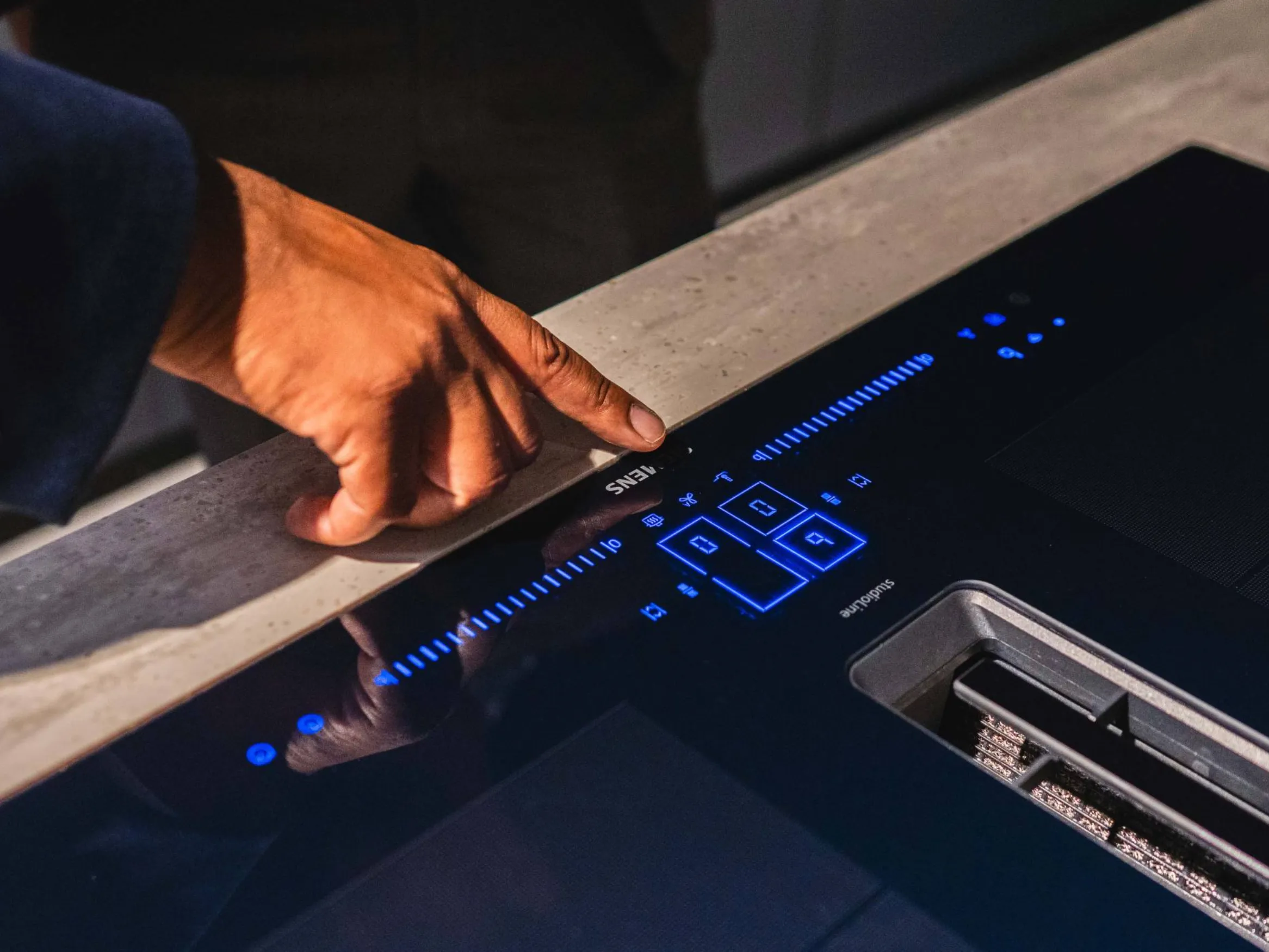 Person using control panel