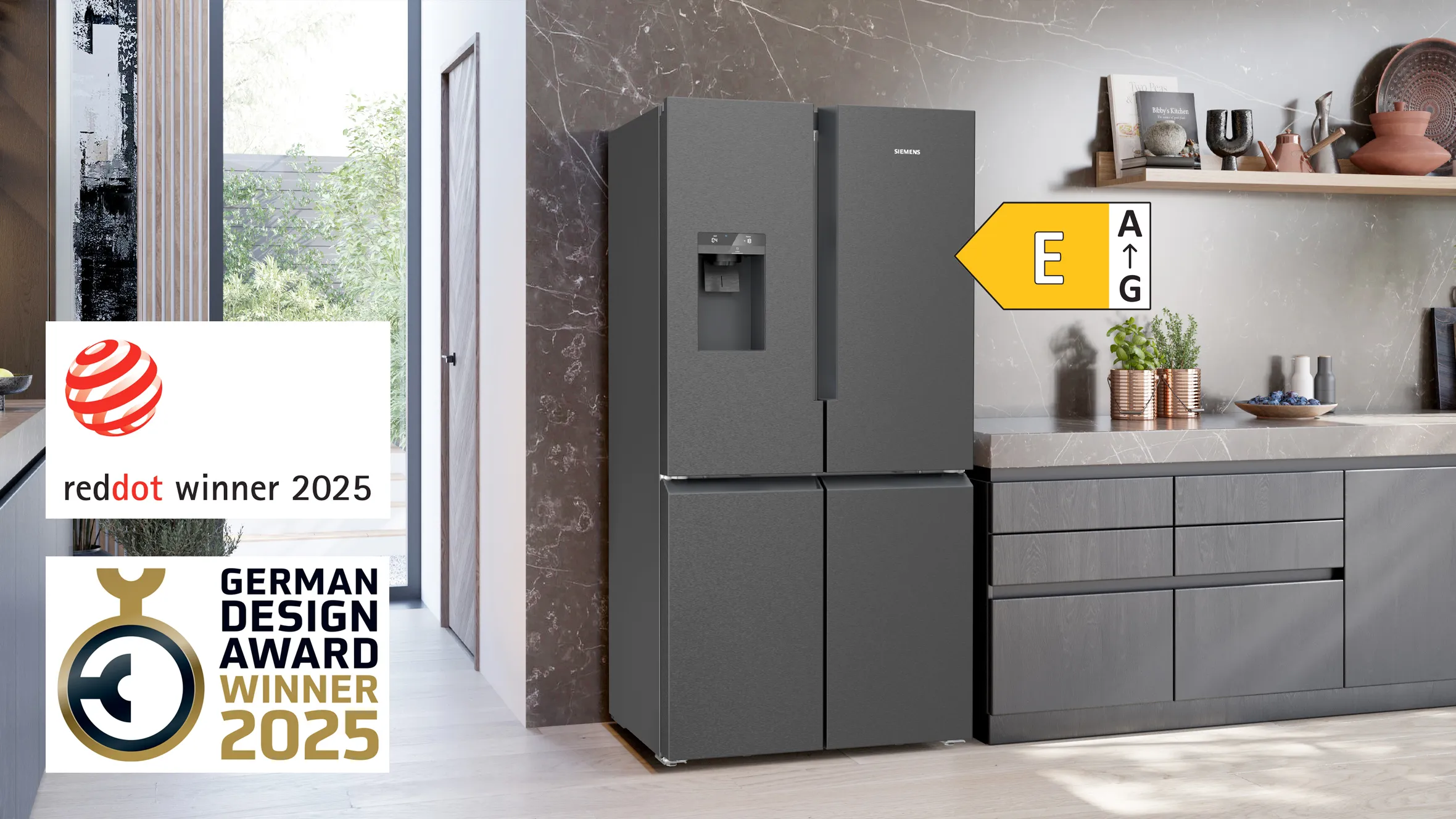 iQ700 Kühl-Gefrier-Kombination, mehrtürig 183 x 90.5 cm Gebürsteter schwarzer Stahl AntiFingerprint, Total noFrost