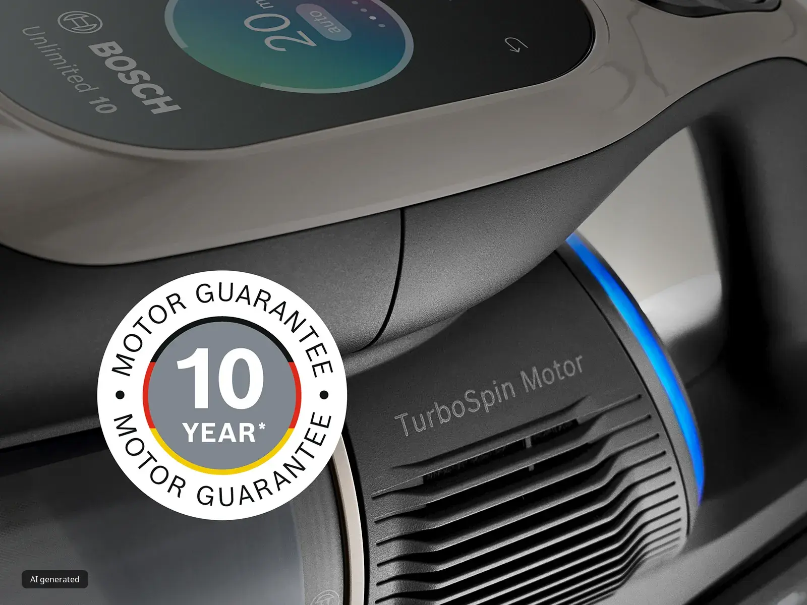 Το σκουπάκι χειρός με εστίαση στο μοτέρ TurboSpin.