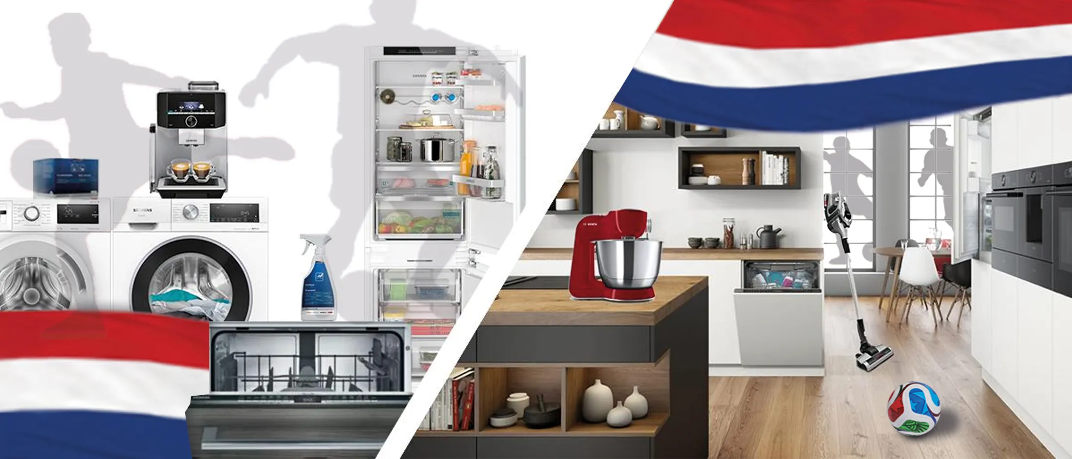 Huishoudelijke producten in een woonkamer met een WK voetbal thema 