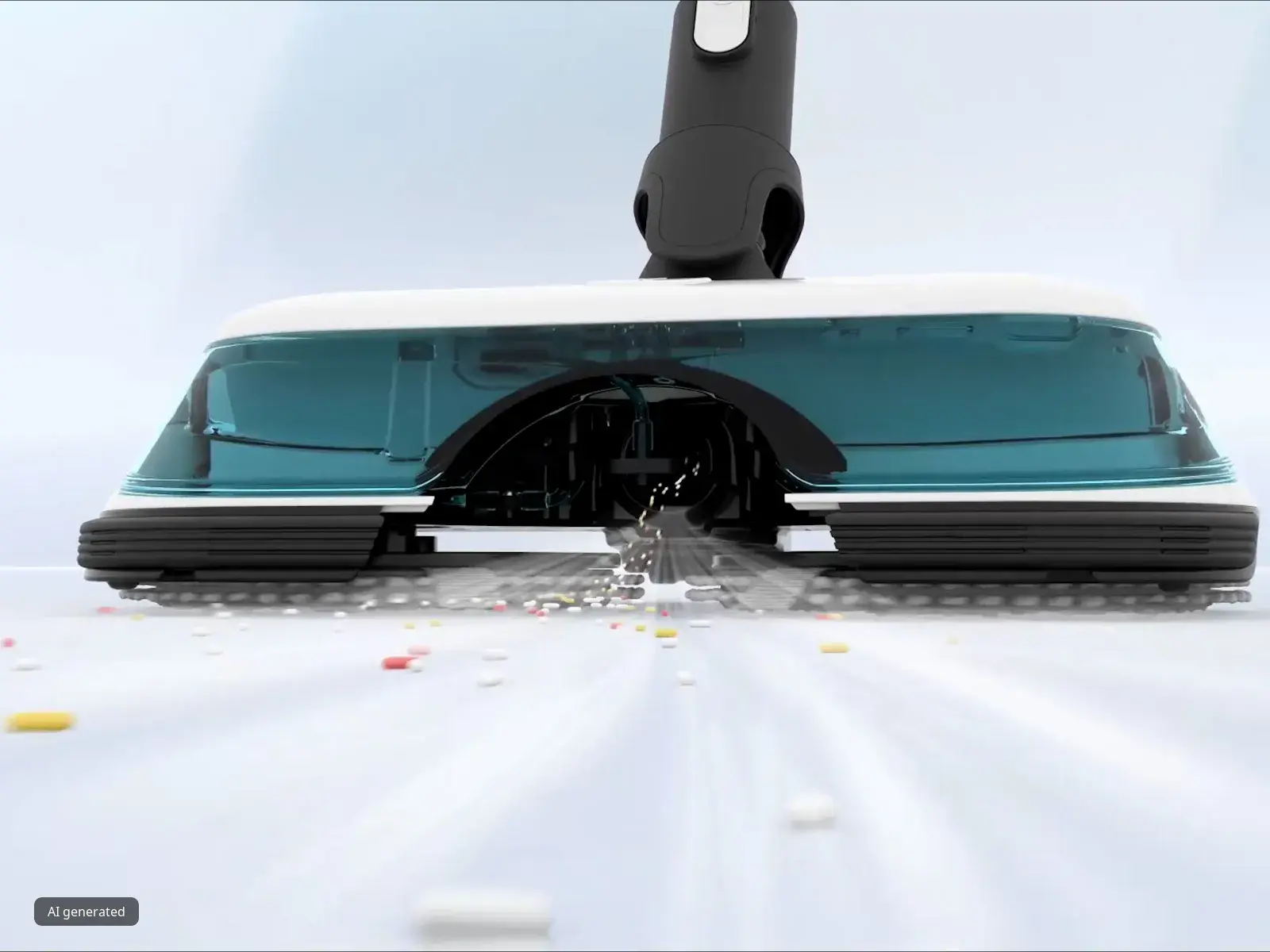 Power Spinning Pads for Active Stain Removal and the Bosch Unlimited 7 ProHygienic Aqua with Vac and mop nozzle with slightly bent Flextube.