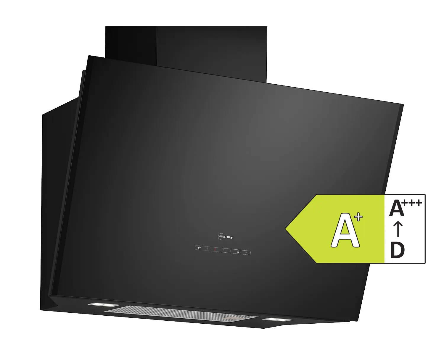 N 90 Wandesse 80 cm Klarglas schwarz bedruckt, Schwarz