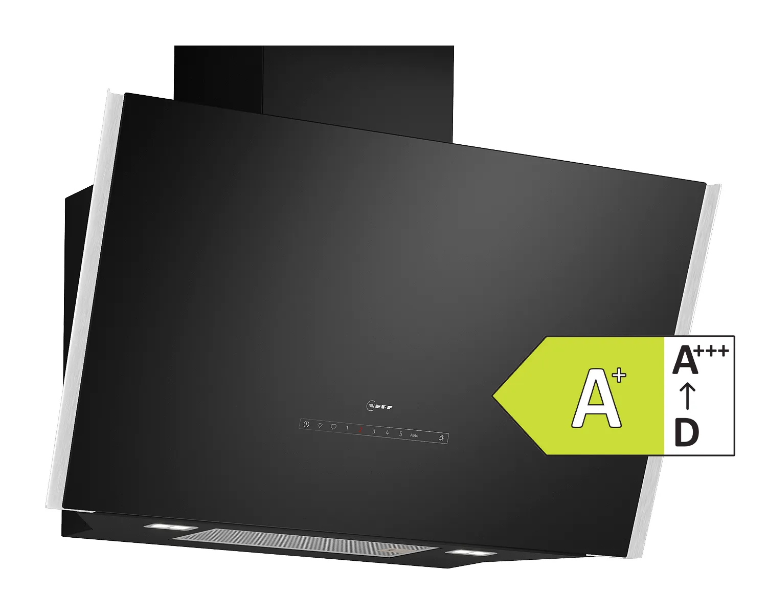 N 90 Wandesse 90 cm Klarglas schwarz bedruckt, Schwarz