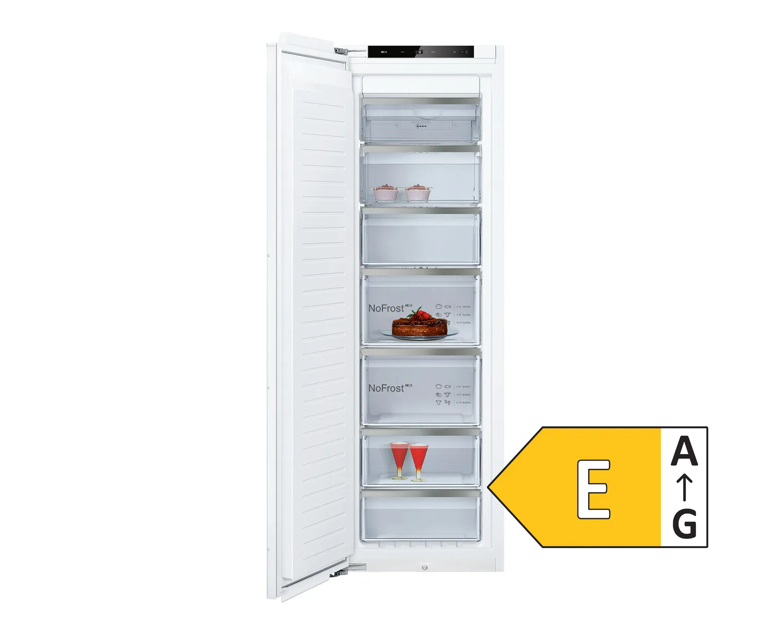 N 90 Einbau-Gefrierschrank 177.2 x 55.8 cm Flachscharnier mit Softeinzug
