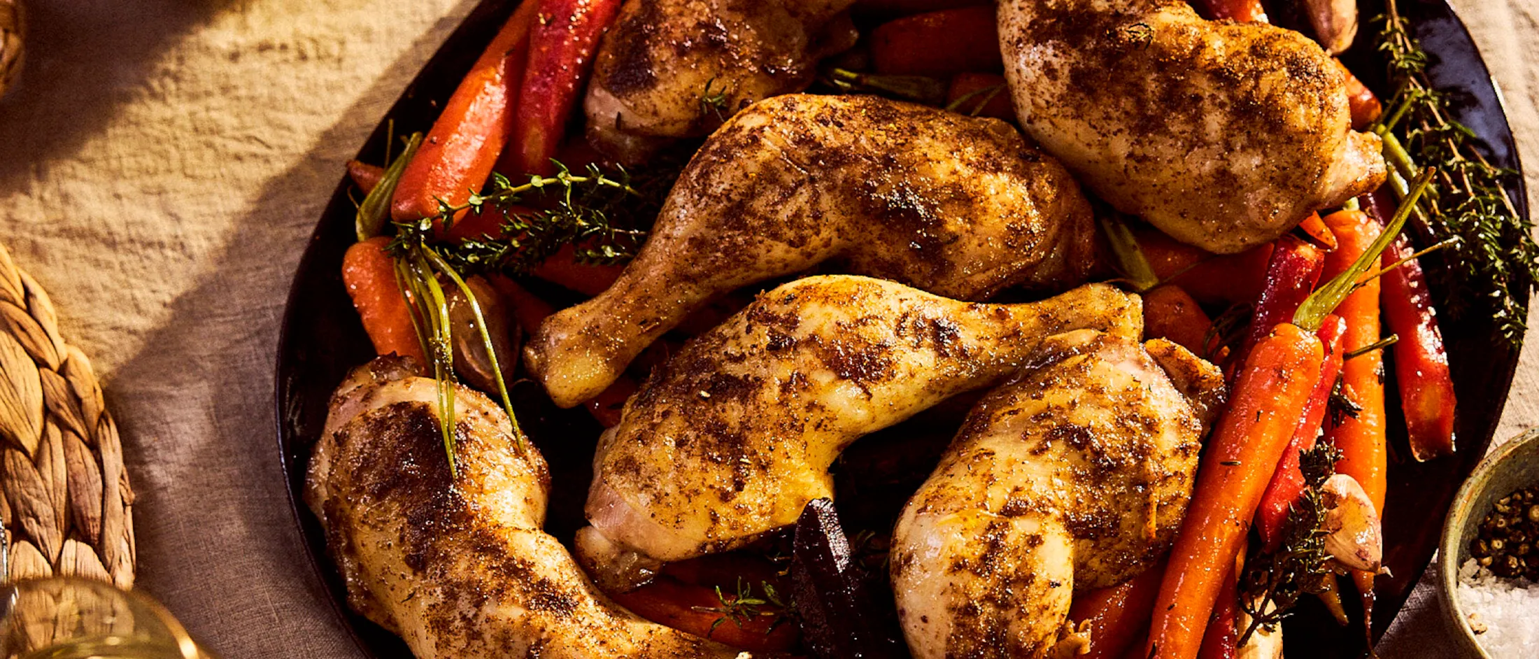 Cajun Chicken Thights & Roasted Carrots
