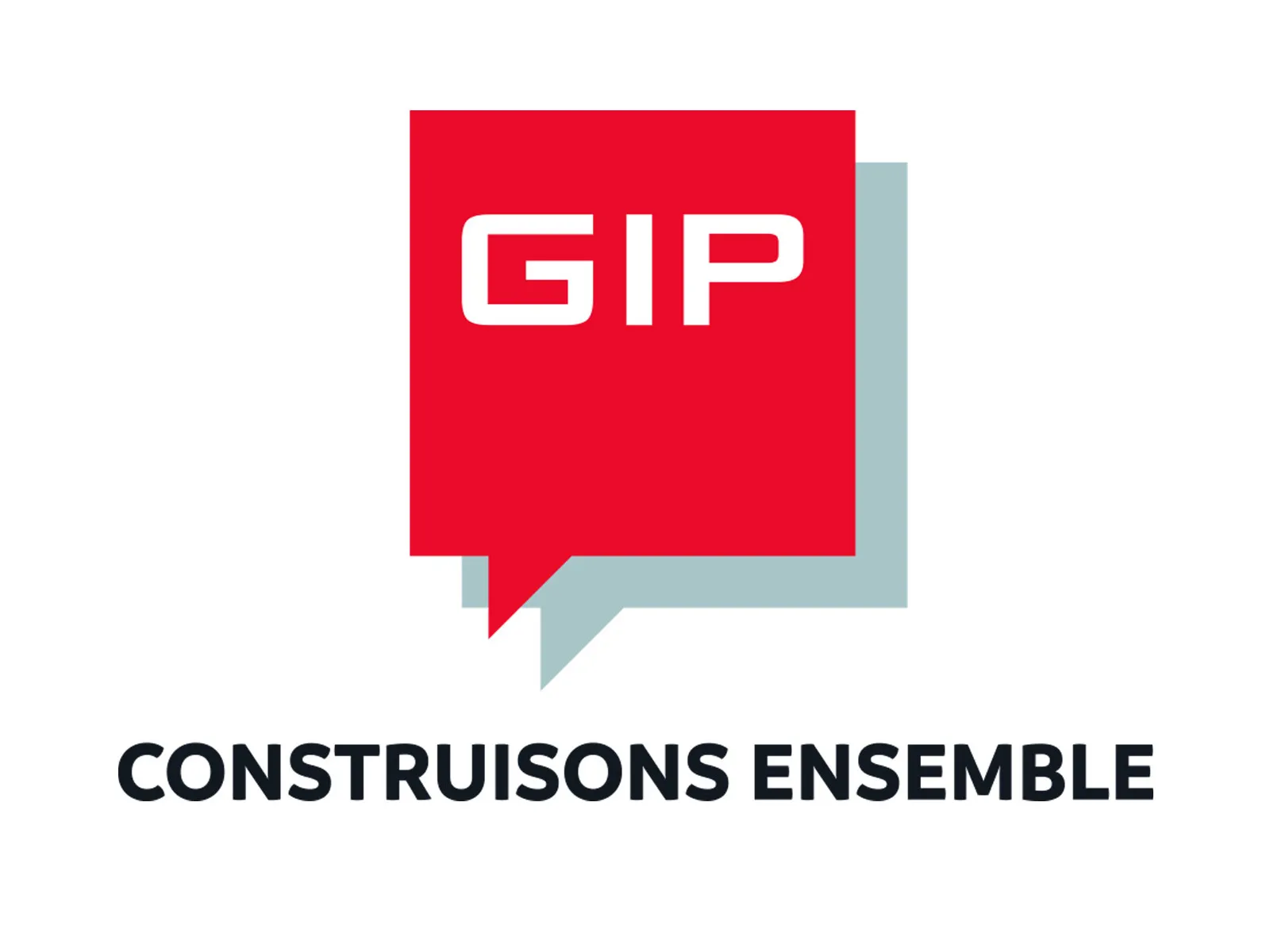 Logo GIP sur fond rouge