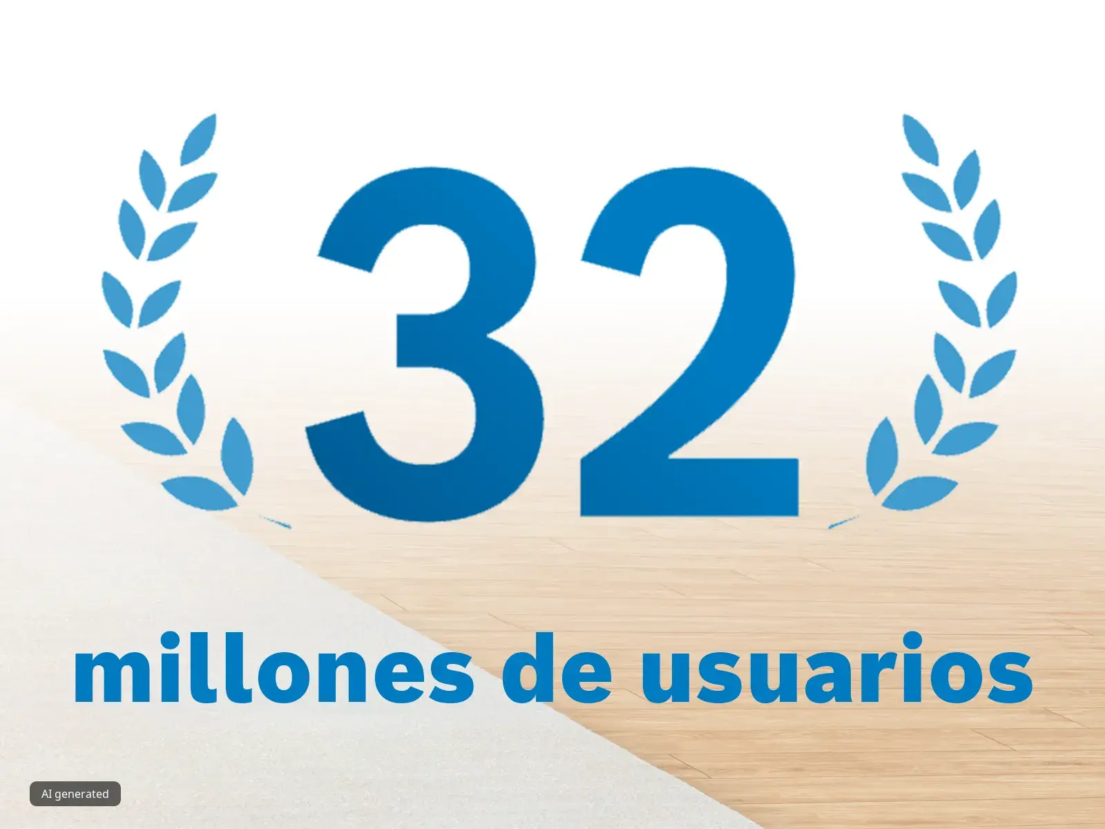 Una corona de aniversario con 32 millones de usuarios sobre un fondo claro.