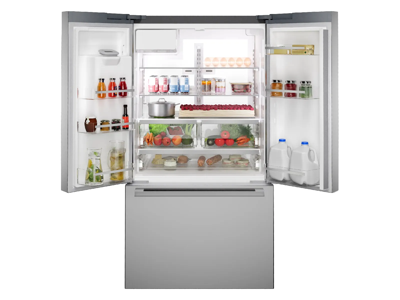 Bosch french door refrigerator with doors closed