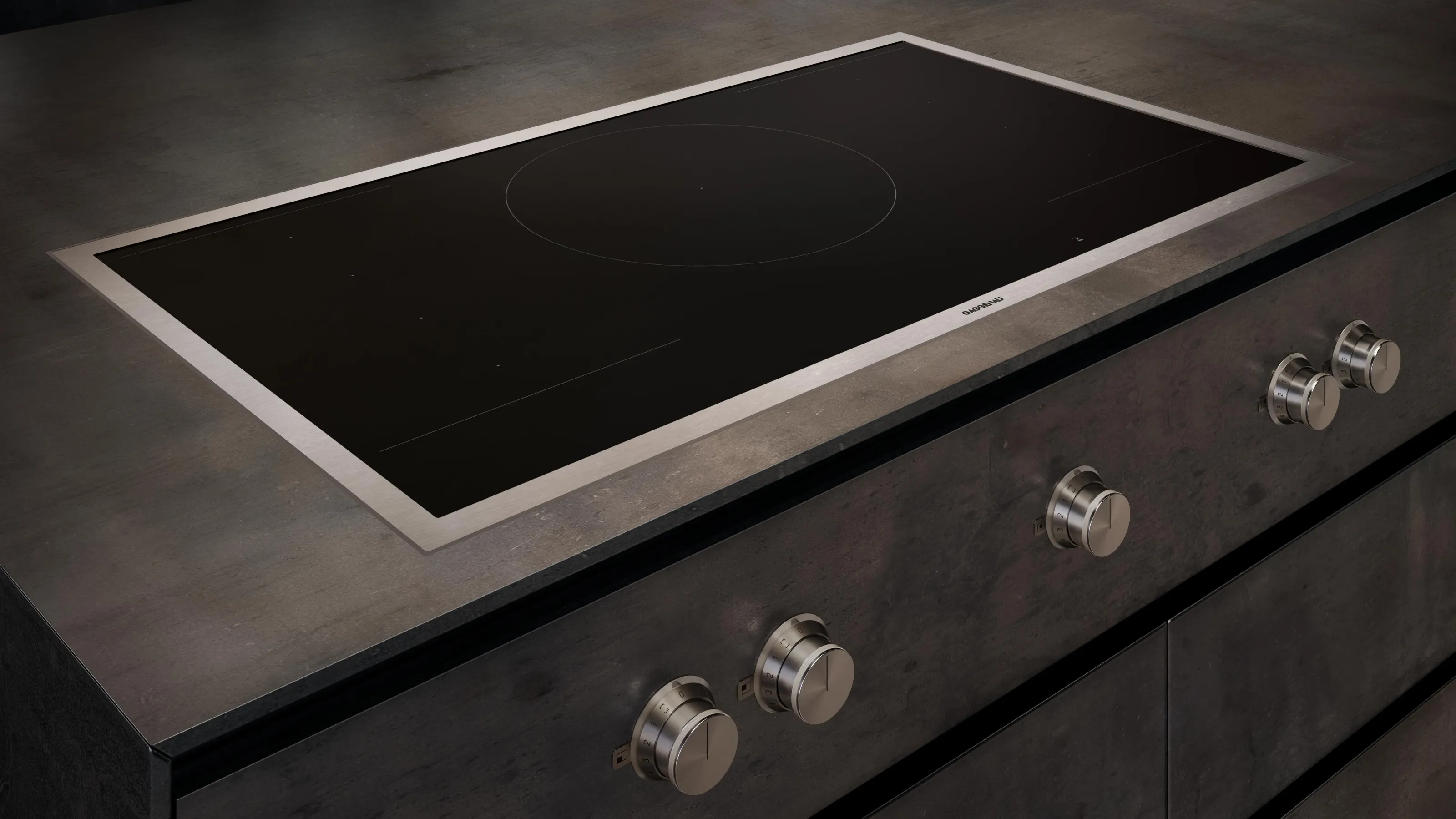 Gaggenau flex induction cooktop in a luxury kitchen