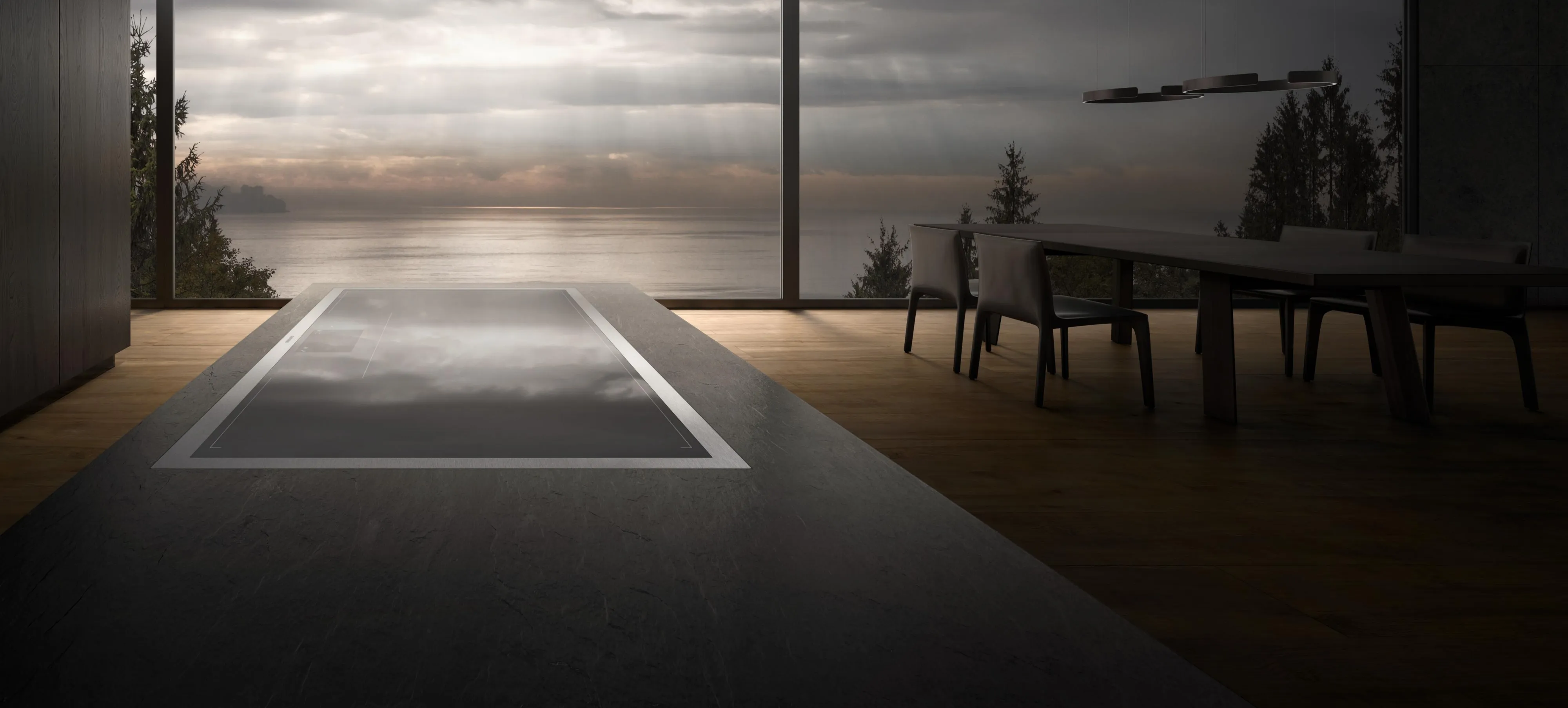 Gaggenau induction cooktop in a luxury kitchen