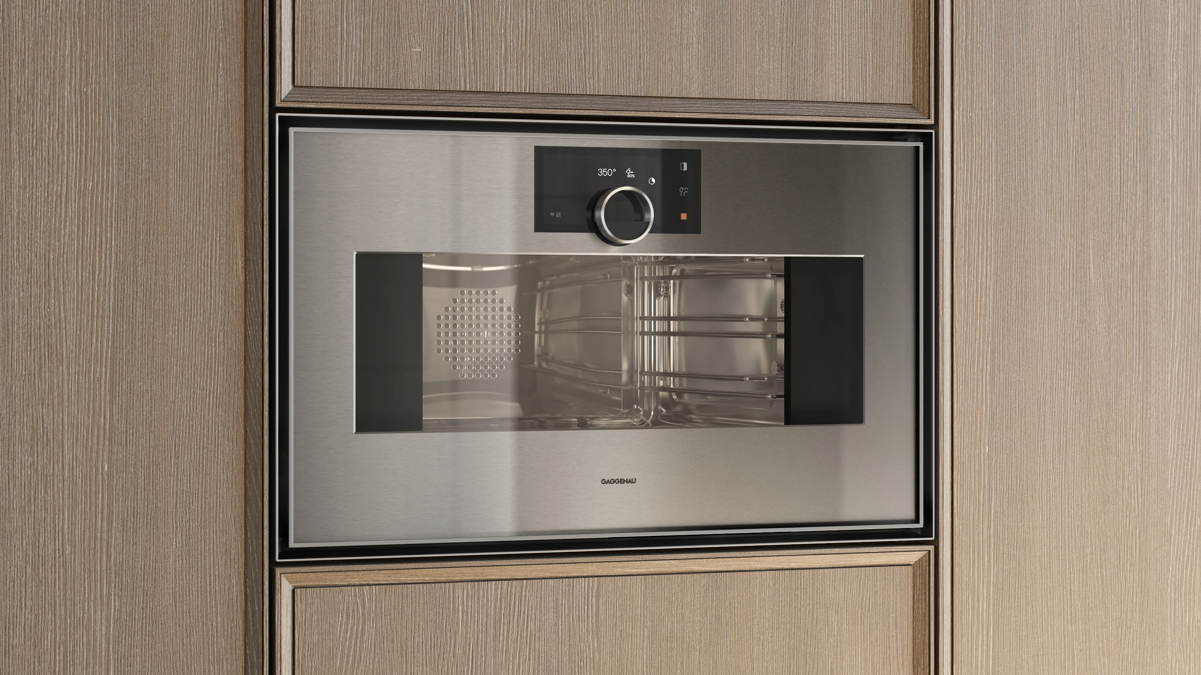 Close-up of a Gaggenau Expressive series combi-steam oven