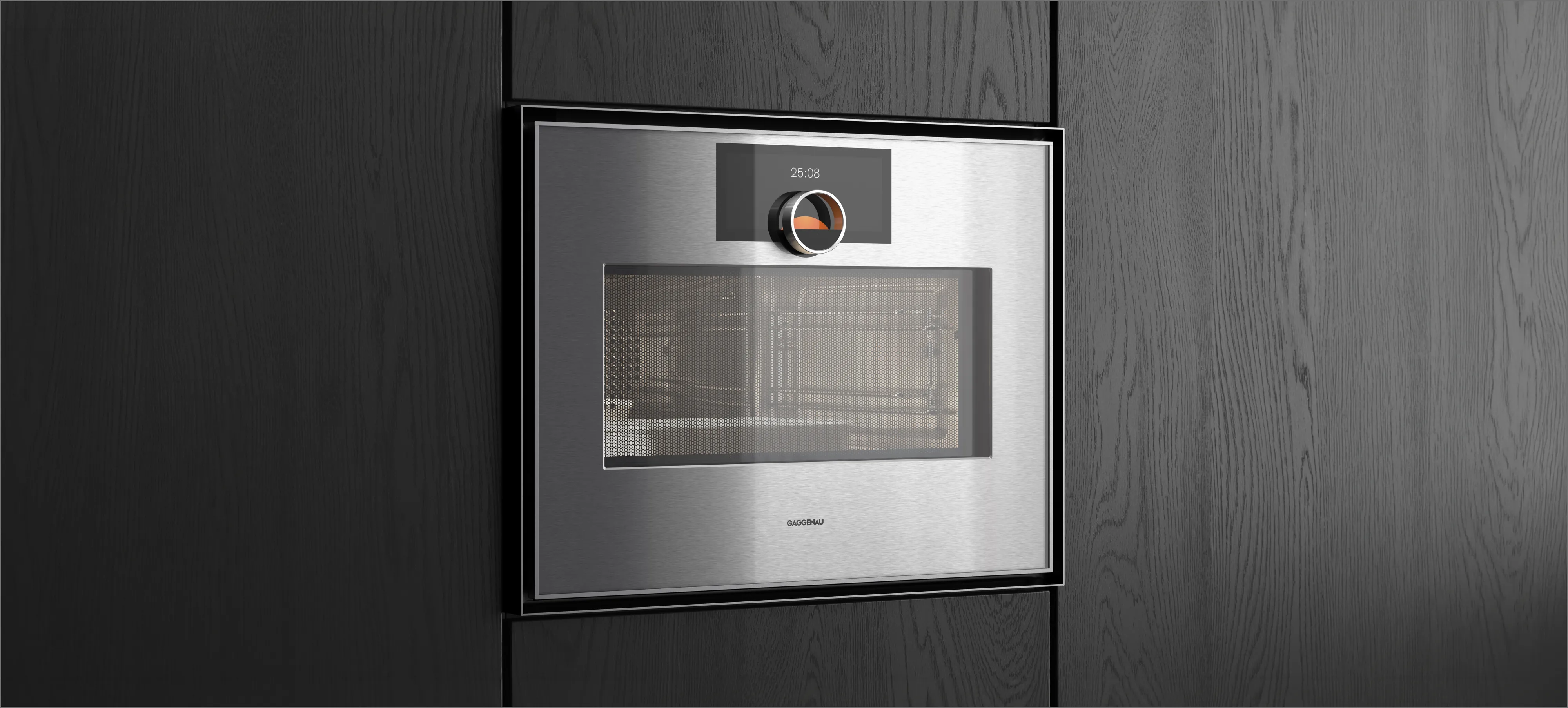 Close-up of a Gaggenau Expressive series combi-microwave oven