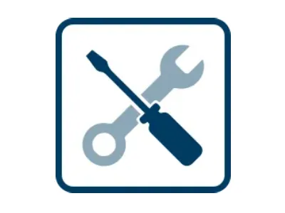 Werkzeuge Icon - Schraubenschlüssel und Schraubenzieher gekreuzt.
