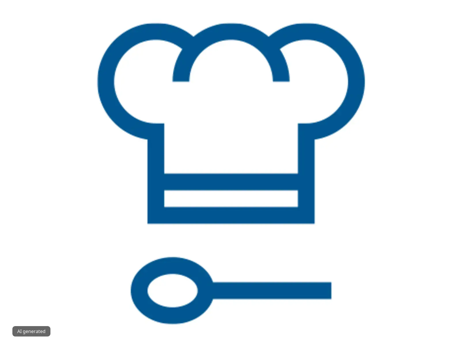 Il cappello dello chef e l'icona dell'utensile di cottura che rappresentano competenze e competenze culinarie. 