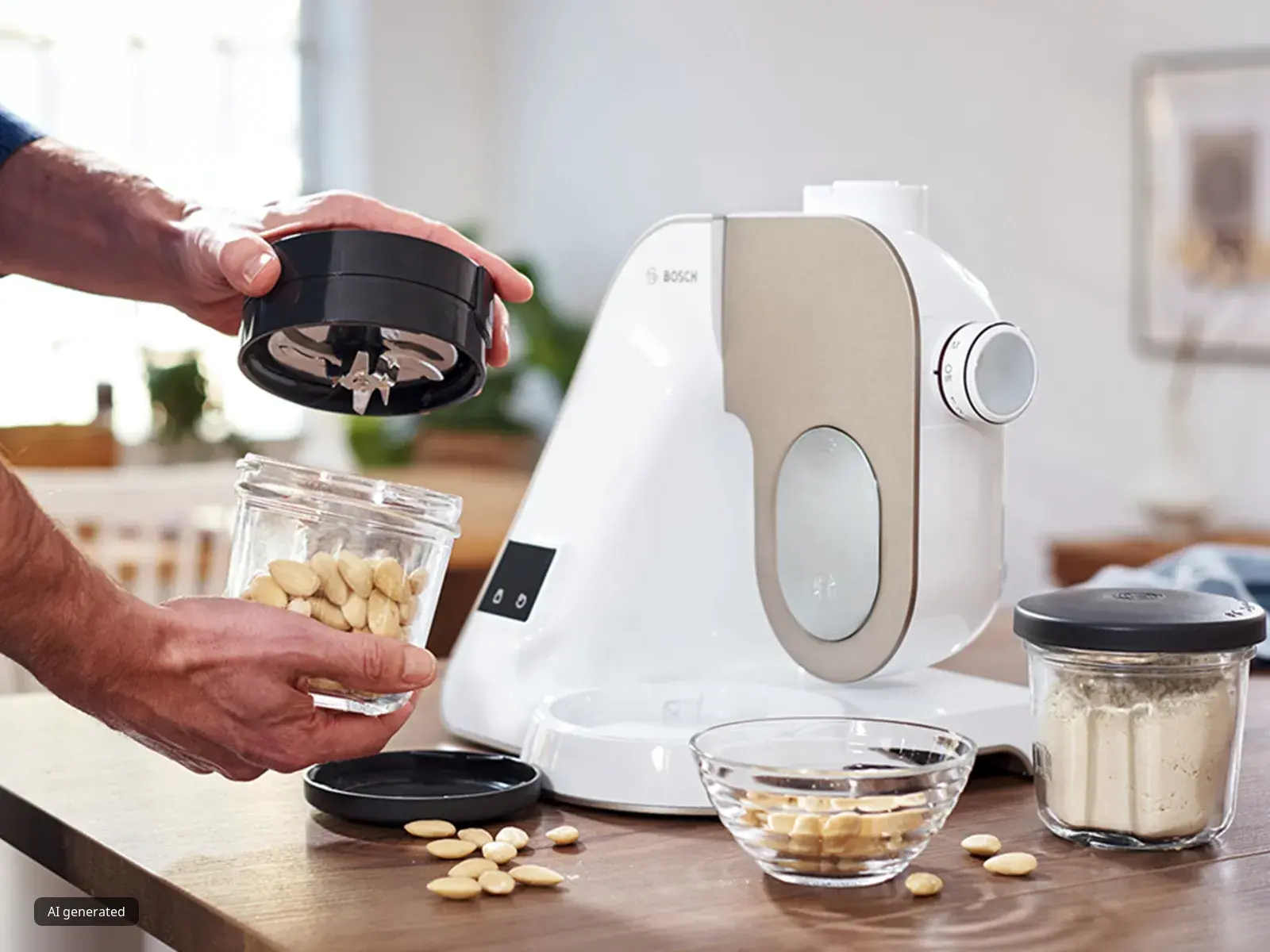 Chopping almonds with the chopper attachment for Series 4.