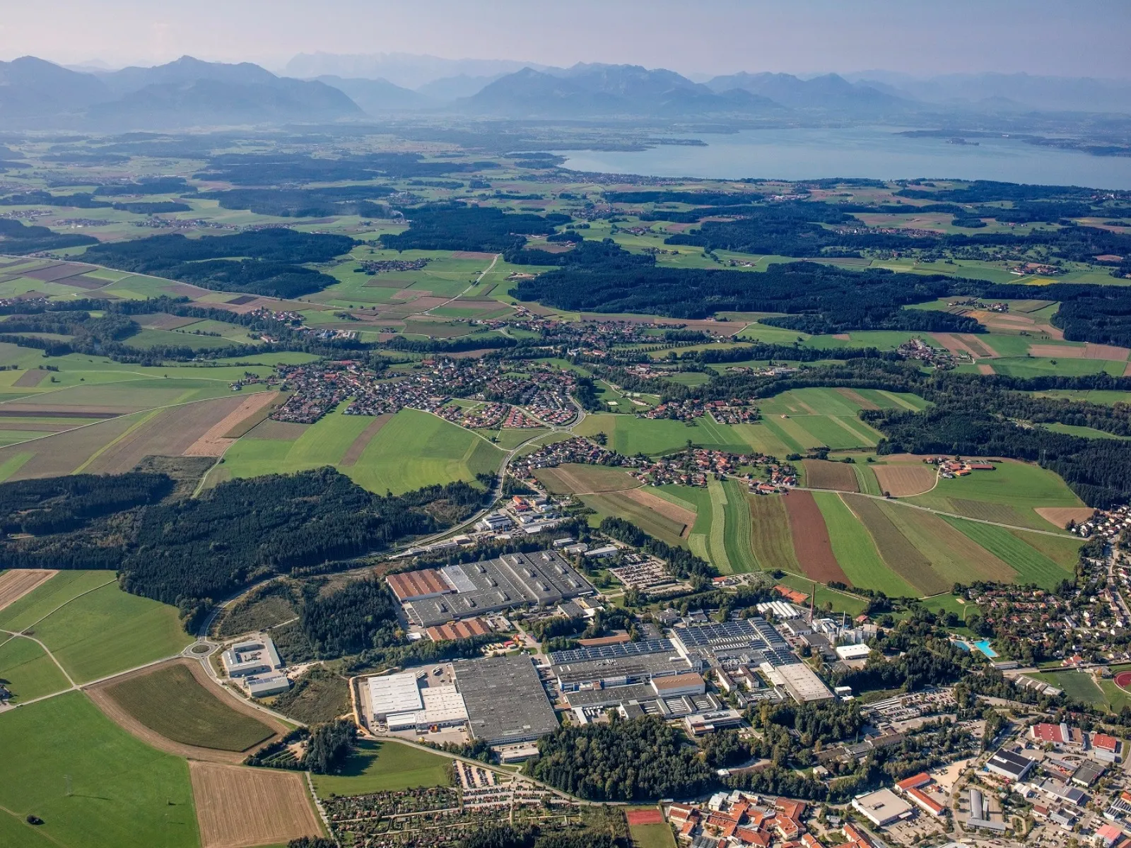 Aerial view of Bosch's German production site in Traunreut.