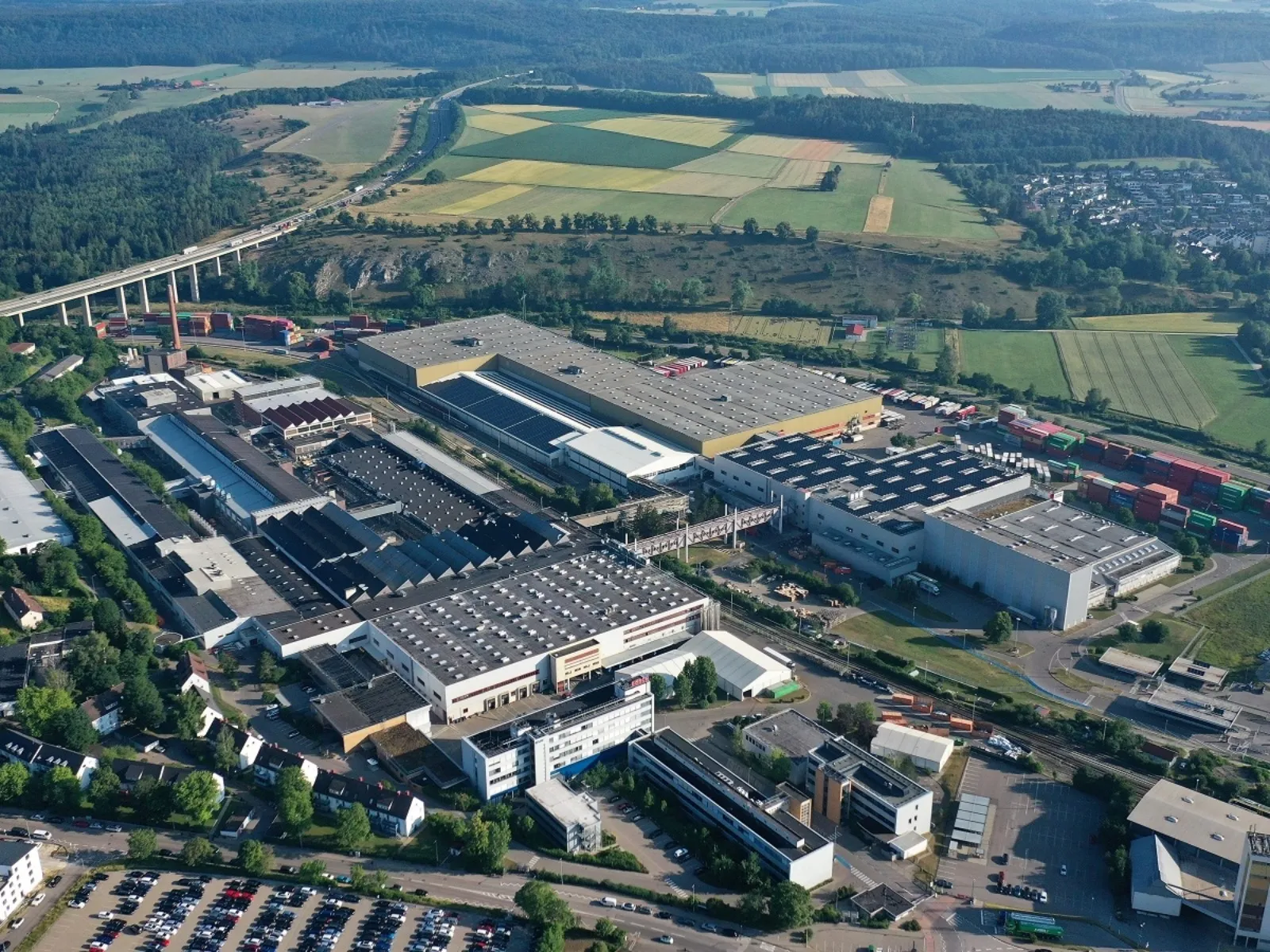 Aerial view of Bosch's oldest German production site in Giengen.