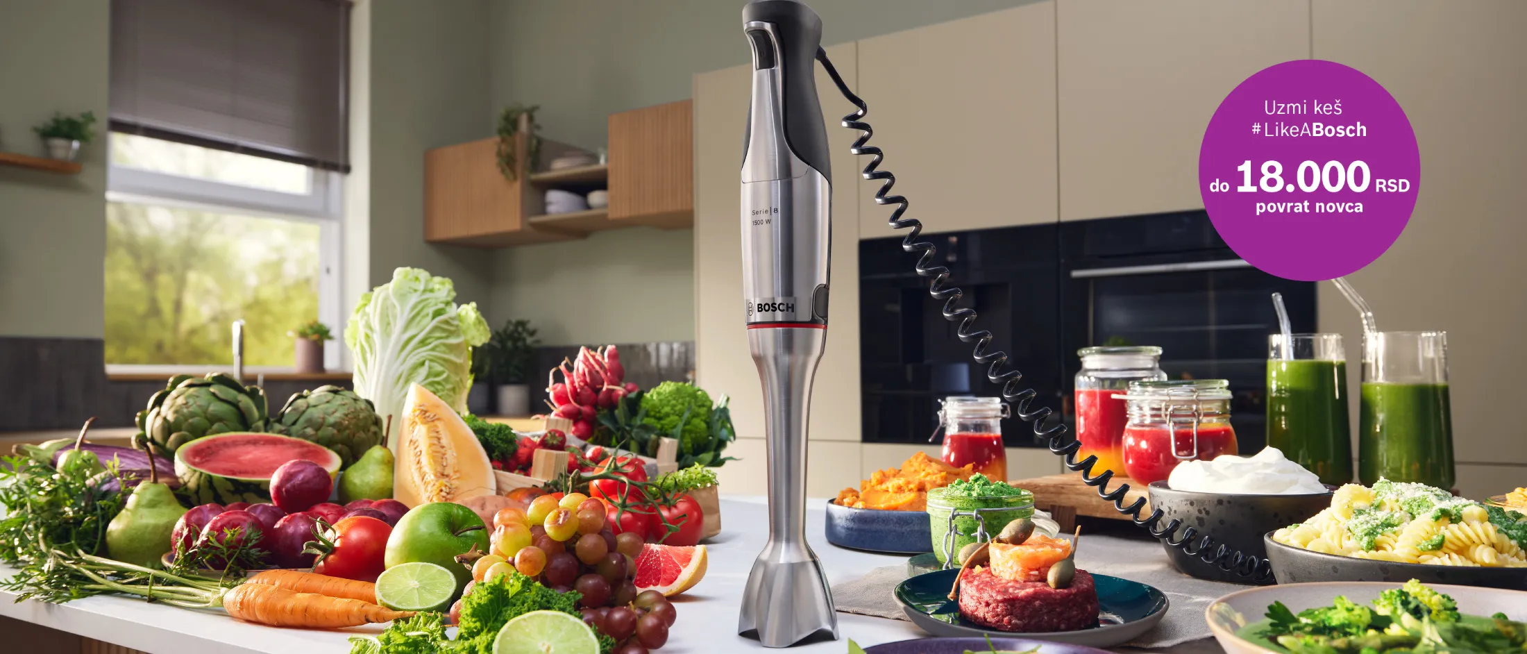 Bosch štapni mikseri u različitim dizajnima, koji nude snažnu performansu, ergonomski dizajn i svestrane opcije blendanja.
