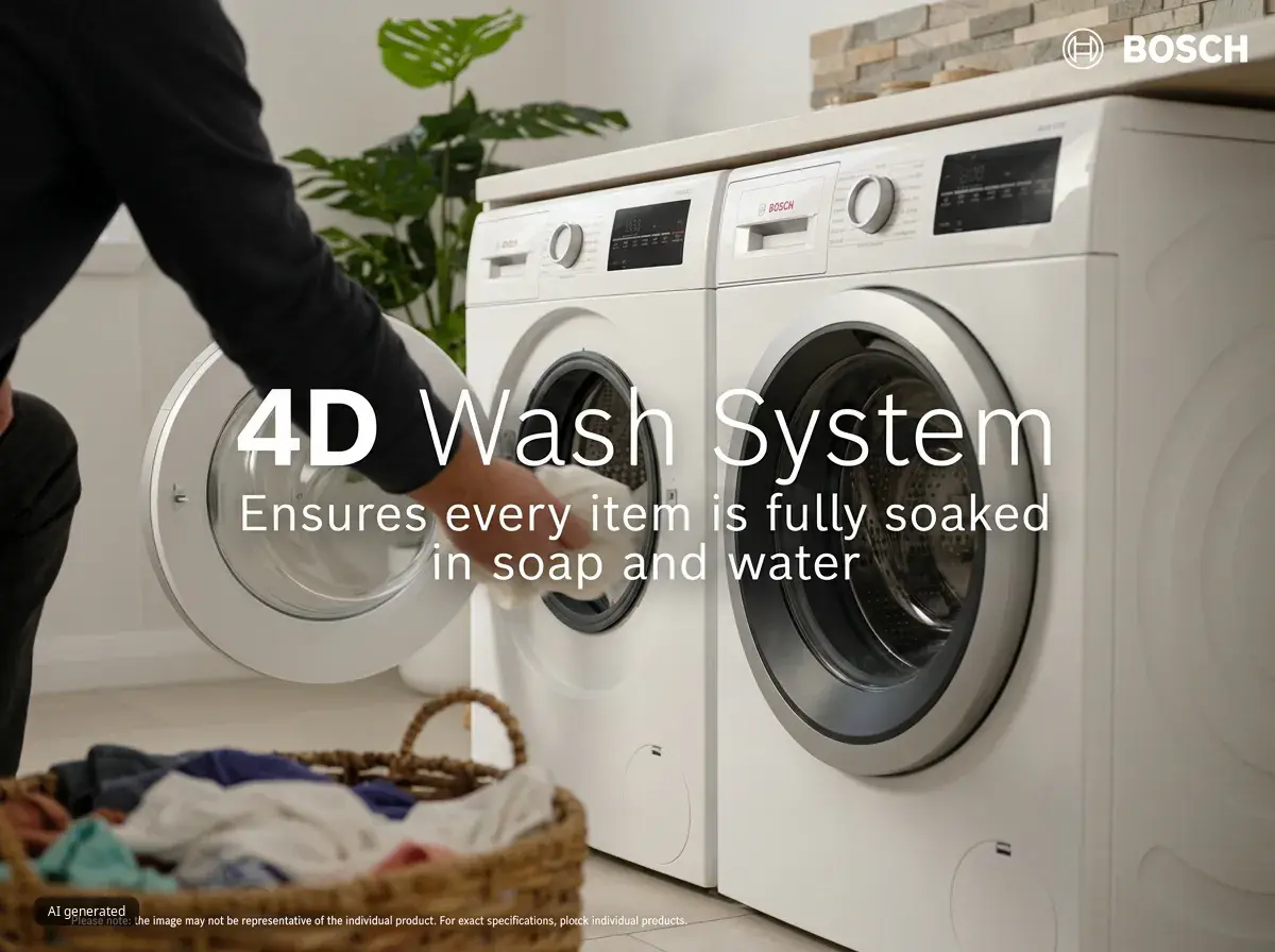 two white washing machines man in black shirt doing laundry