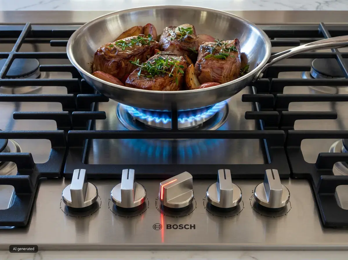 meat on the stove with parsley on top